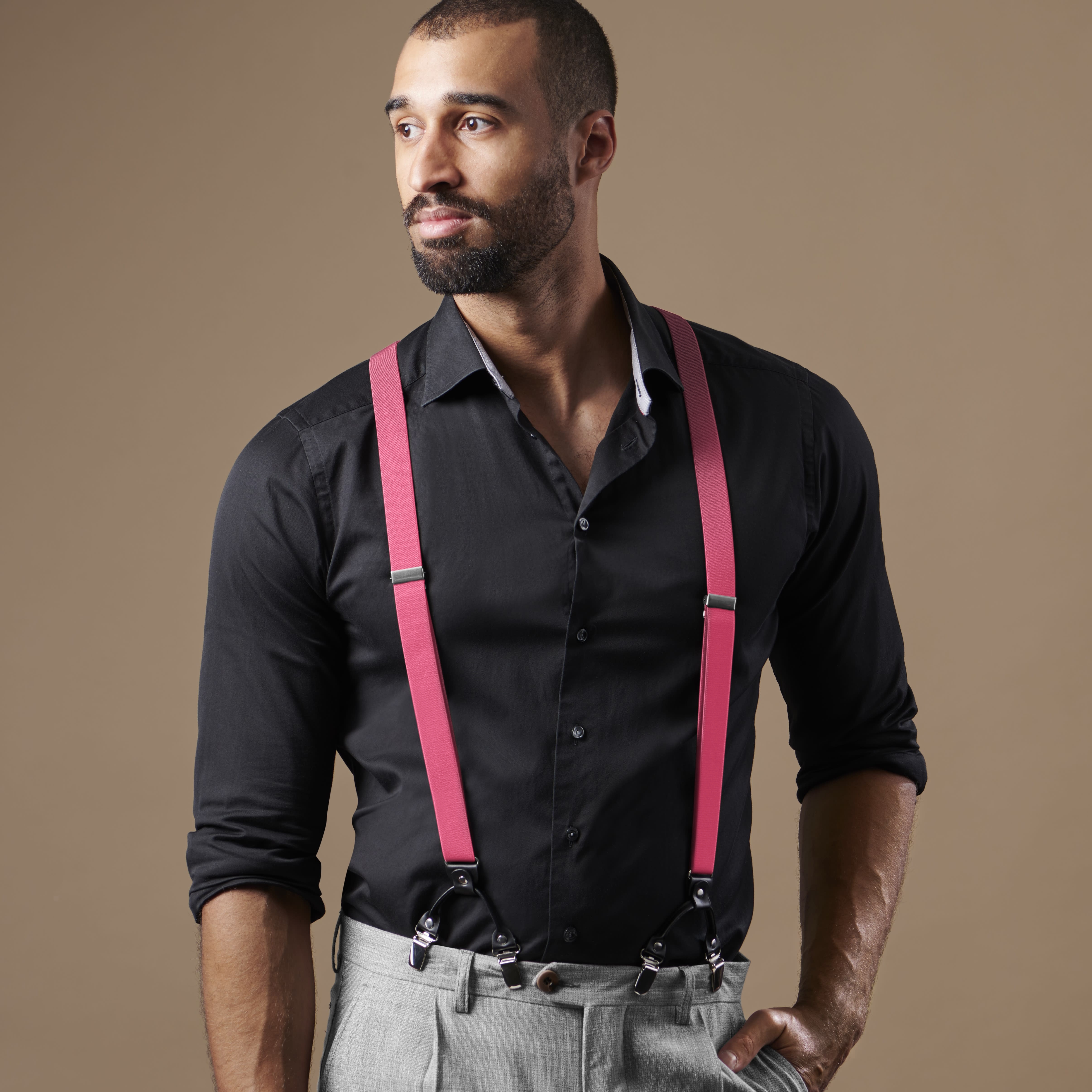 Slim Hot Pink Clip-On Braces - 6