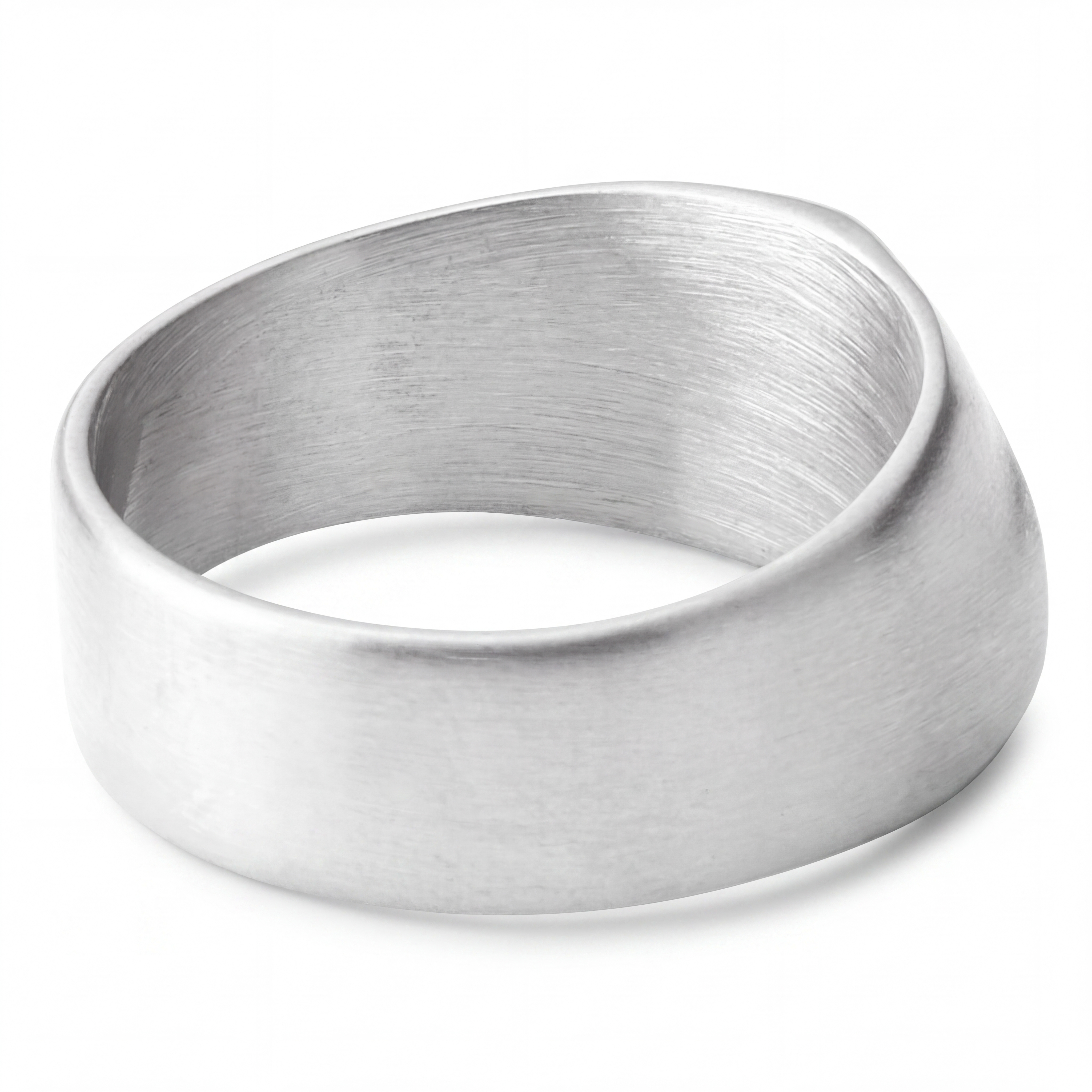 Organic | Chevalière Slate en acier inoxydable plaqué argent - 2