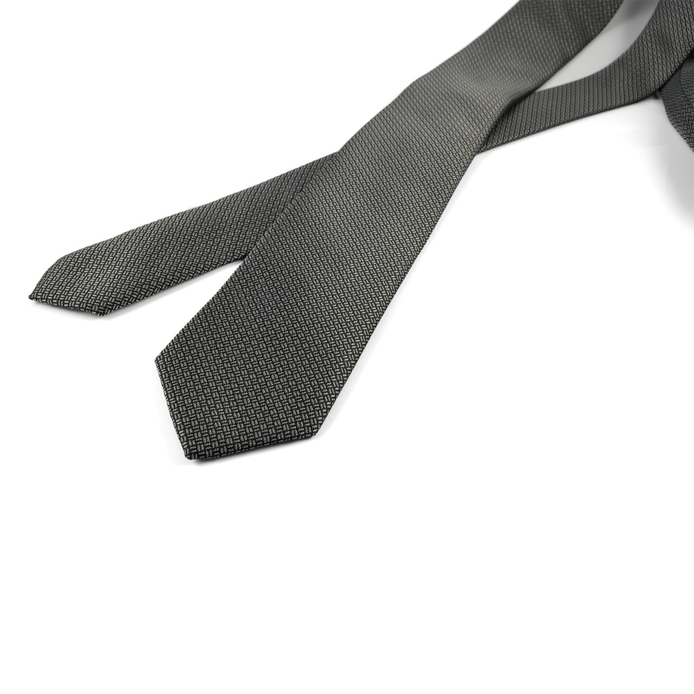 Czarny/szary krawat z mikrofibry - 2