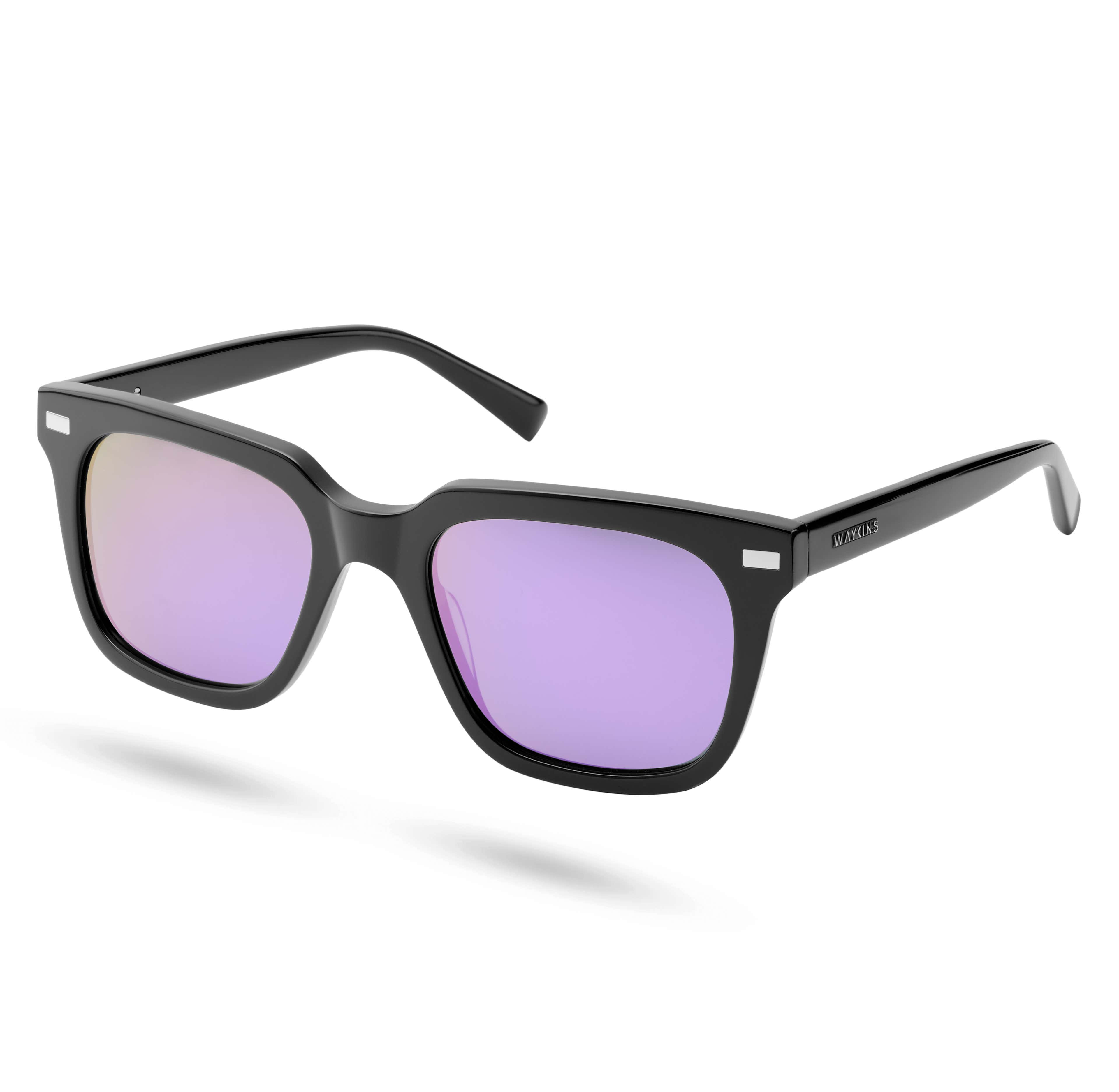 Wolfgang Thea Black & Purple Polarized Sunglasses