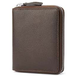 Mini Dark-Brown Leather RFID-Blocking Wallet