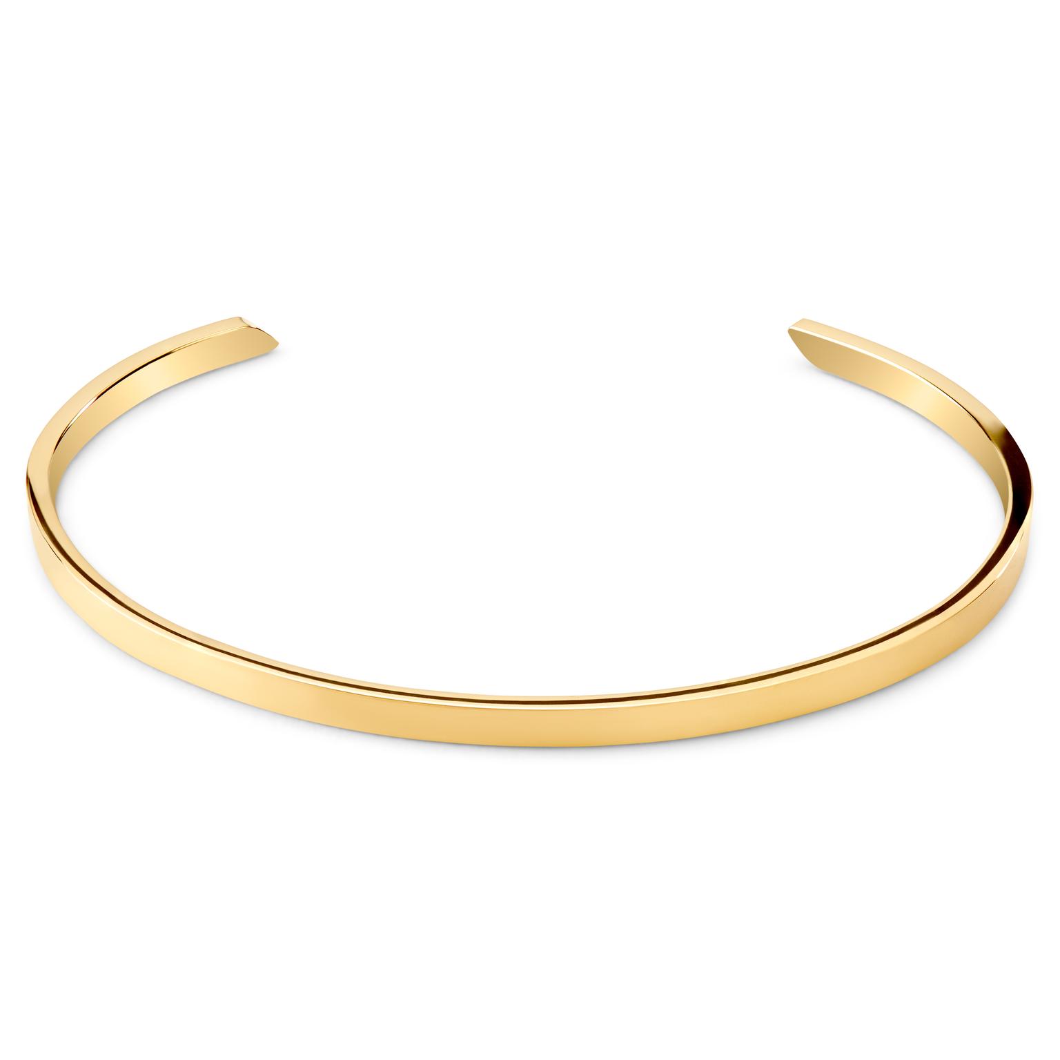 Bracelet manchette réglable en acier inoxydable doré mat de 3 mm Bracelet manchette réglable en acier inoxydable doré mat de 3 mm