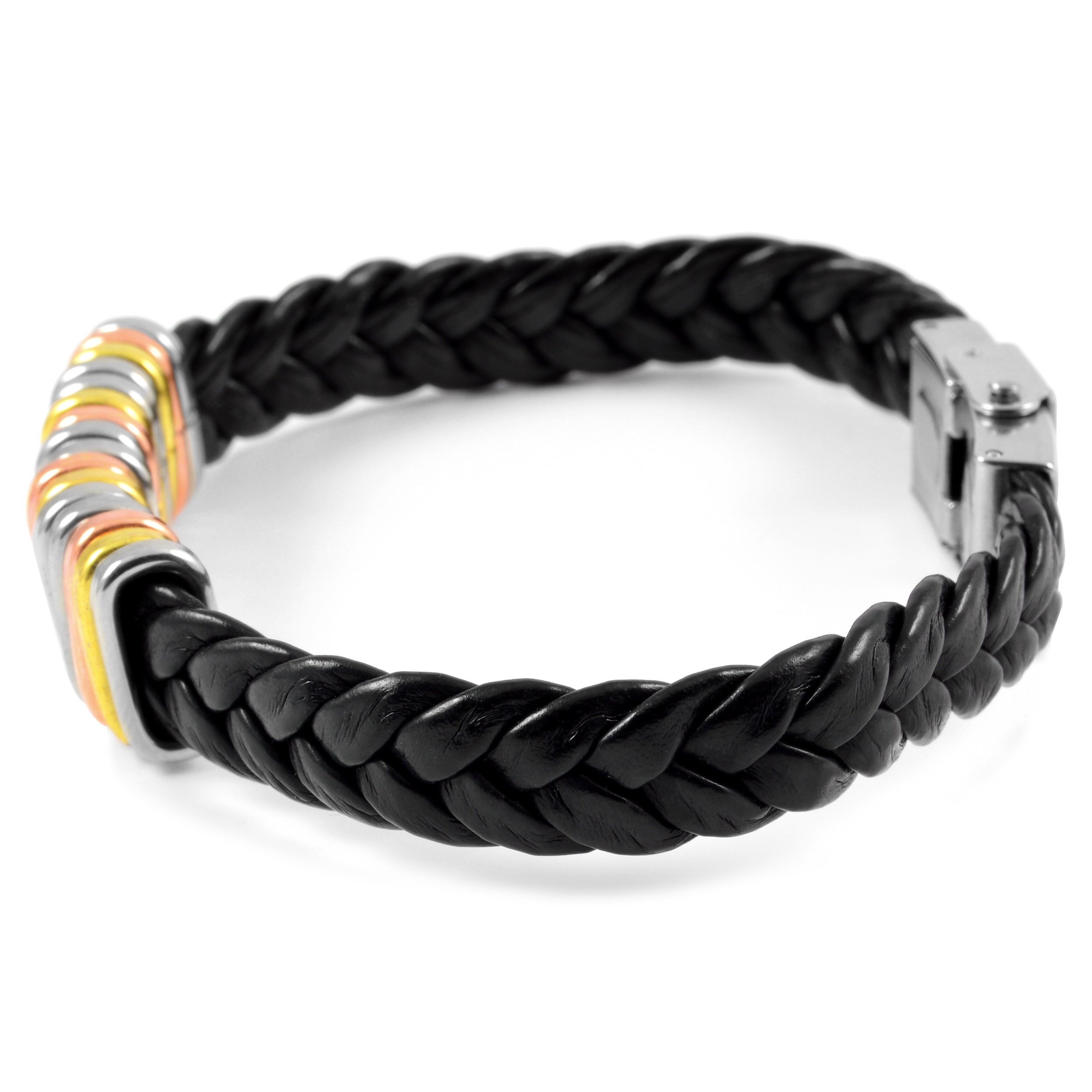 Bracelet en cuir trois couleurs - 4