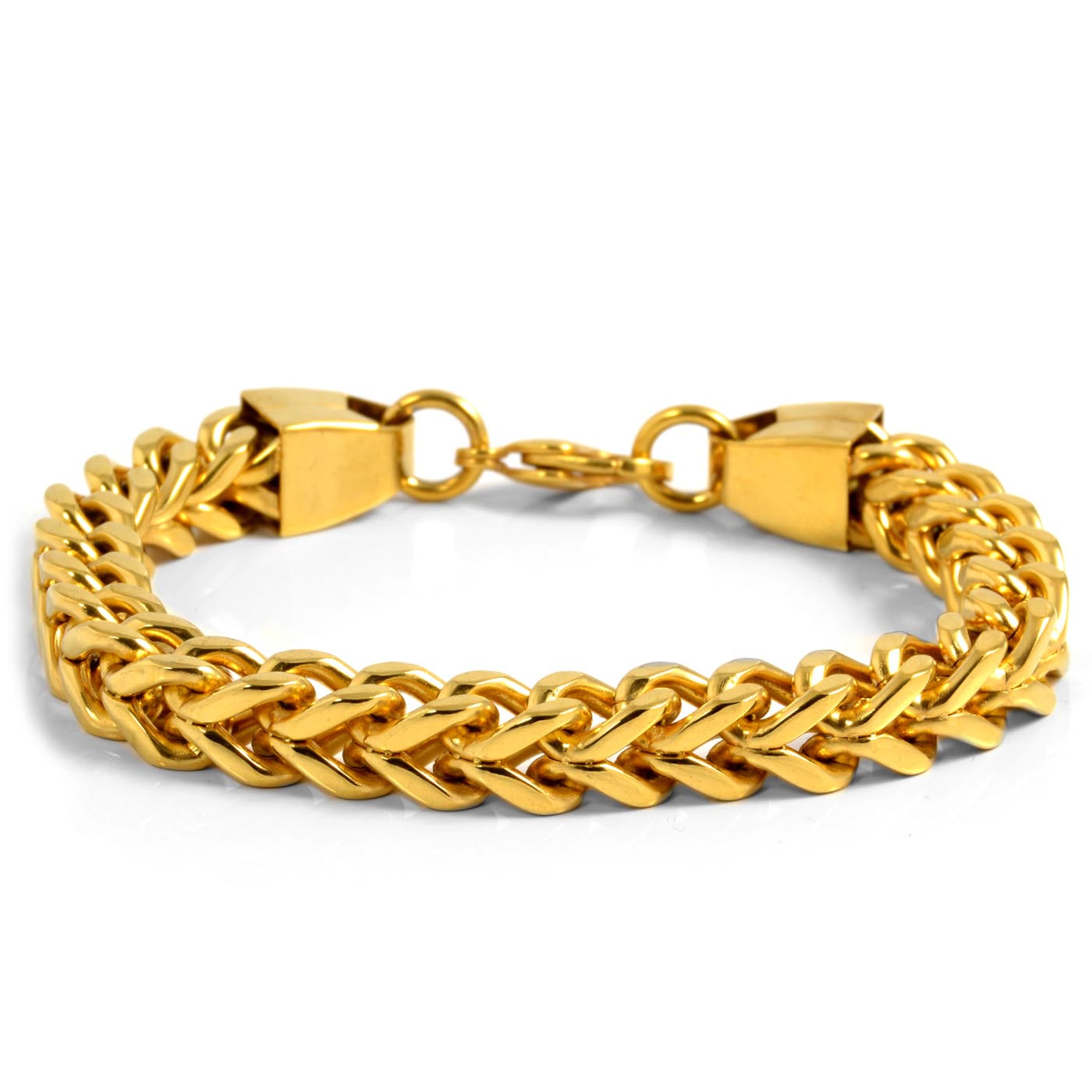 Gold-Tone Stainless Steel Cuban Curb Chain Bracelet