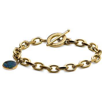 Atlas |  Bracelet en acier doré avec pendentif azurite et malachite
