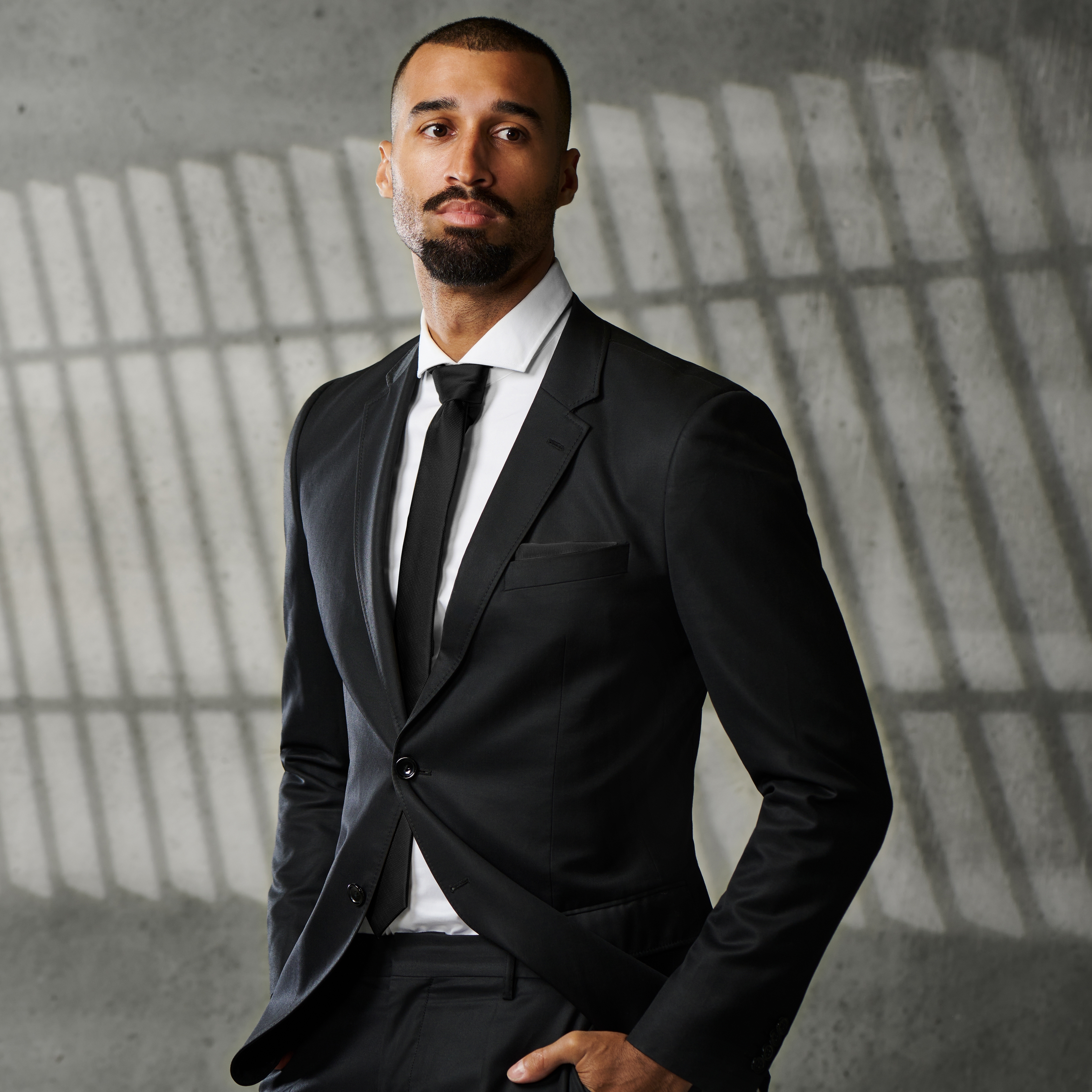 Black Grosgrain Pocket Square - 2