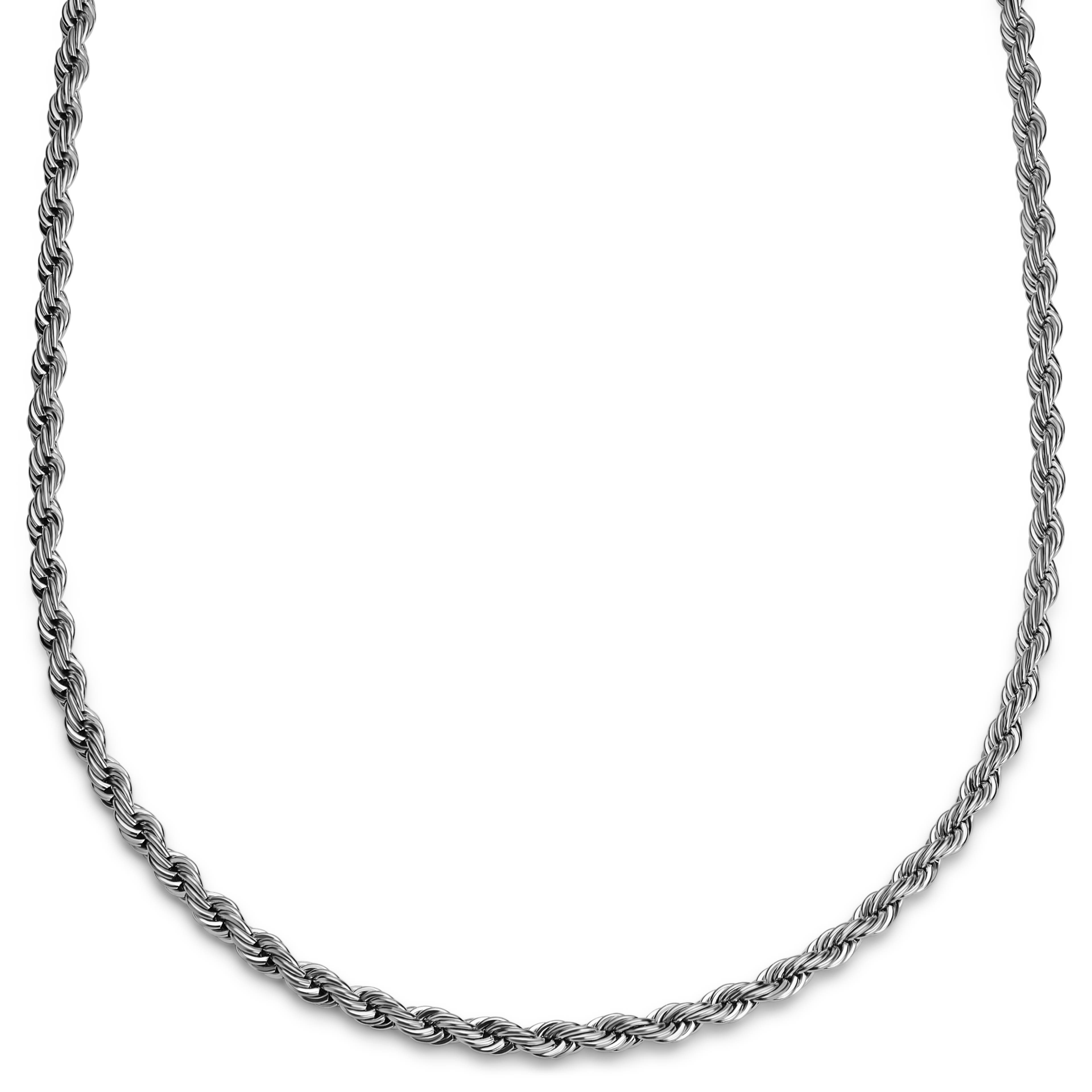 Essentials, 6 mm Silver-Tone Rope Chain Necklace, In stock!