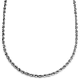 Essentials | 1/4" (6 mm) Silver-Tone Rope Chain Necklace