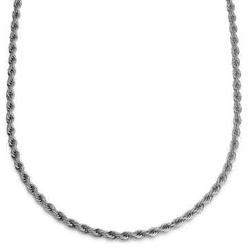 Essentials | Collar de cadena de cuerda plateado de 6 mm