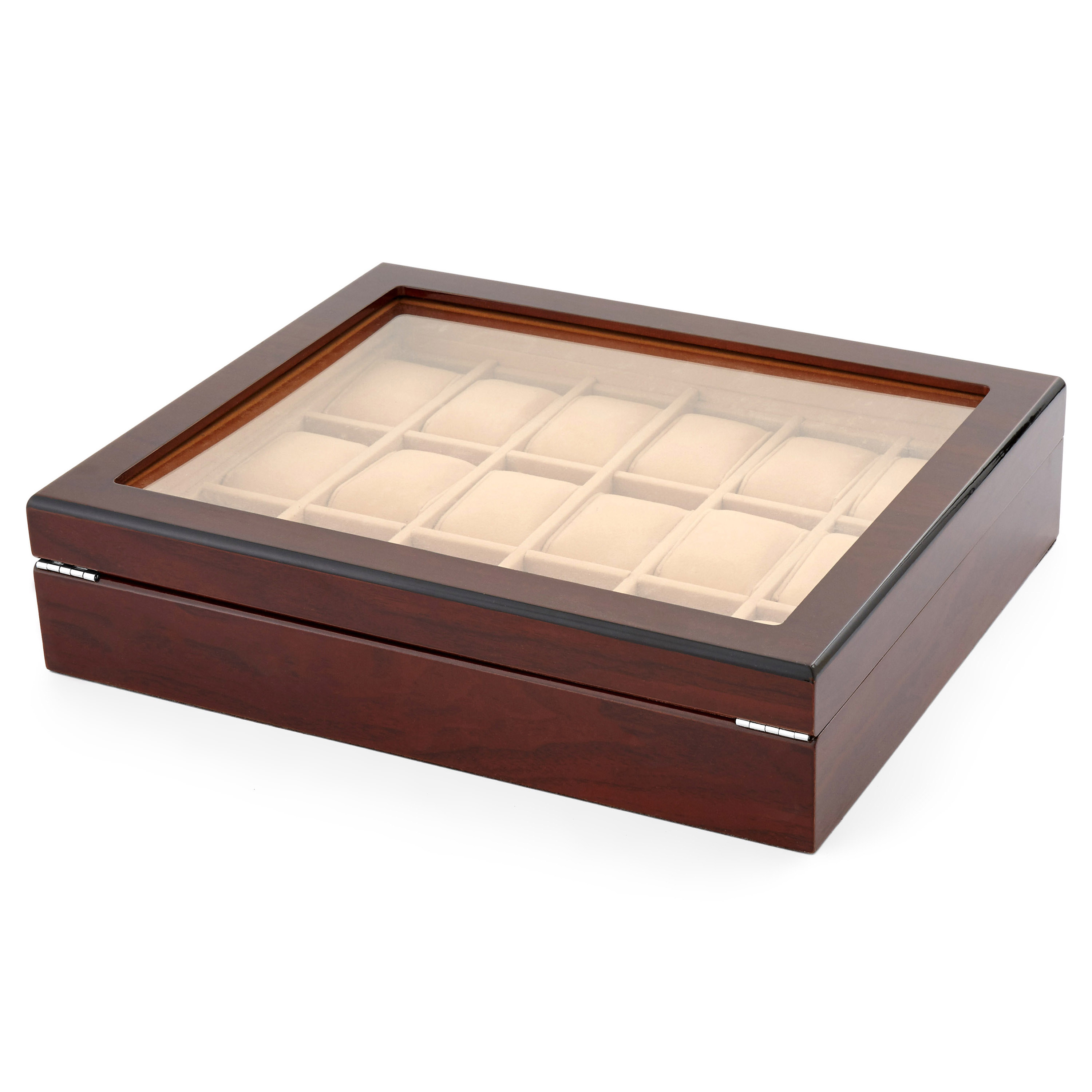 Caja para 18 relojes en madera de castaño - 9
