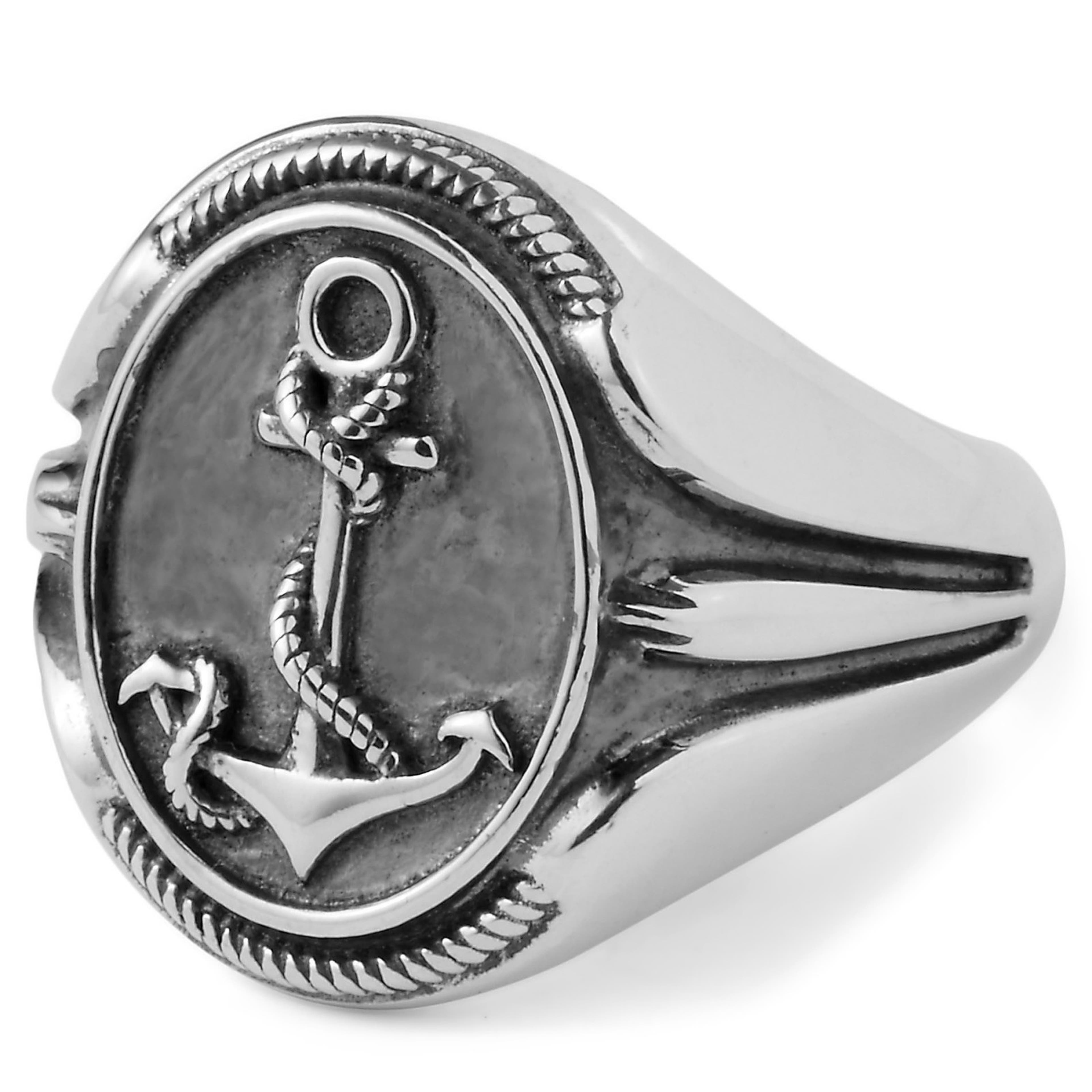 925 Sterling Silver Sailor Tribute Signet Ring