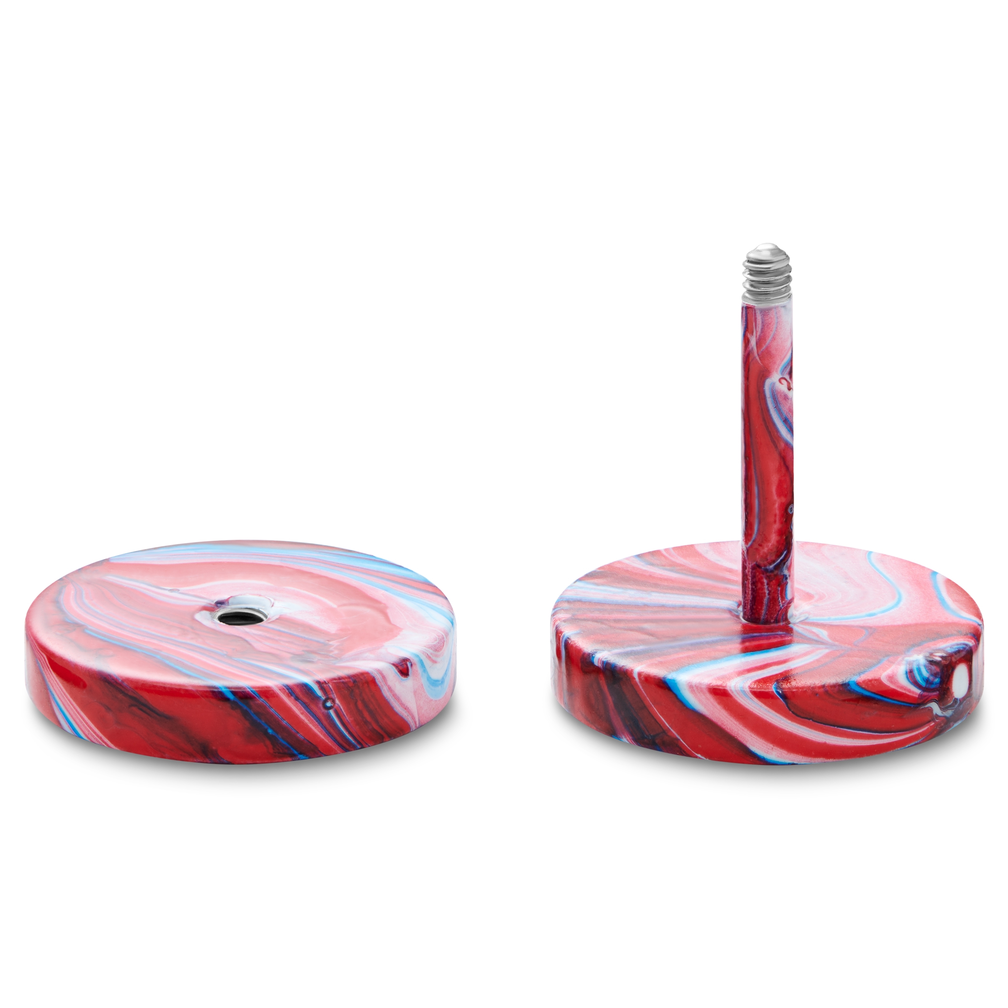 Satago | 10 mm Multicoloured Stainless Steel Faux Plug Stud Earring - 2