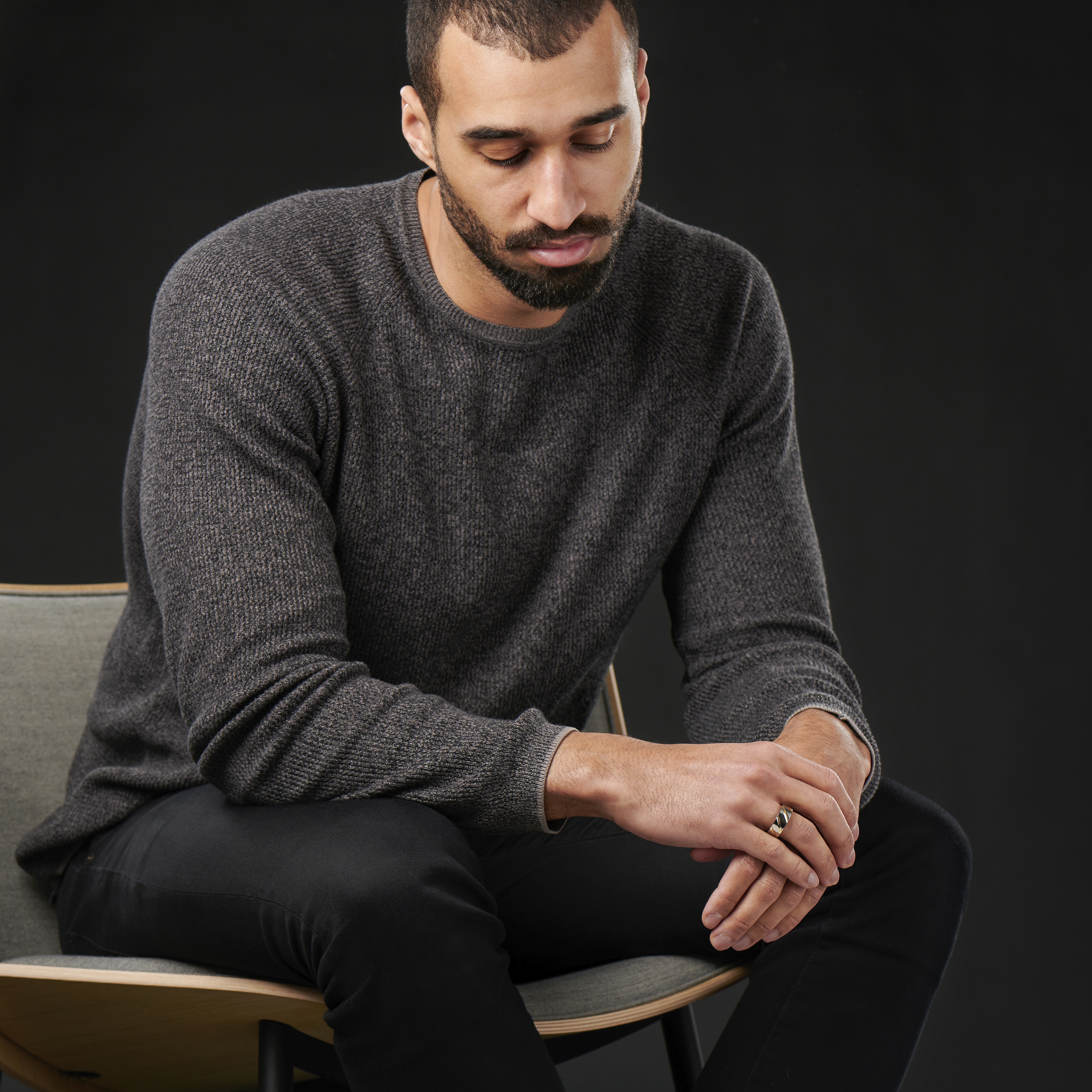 Unik Sølv- og Gullbelagt Titanring - 4