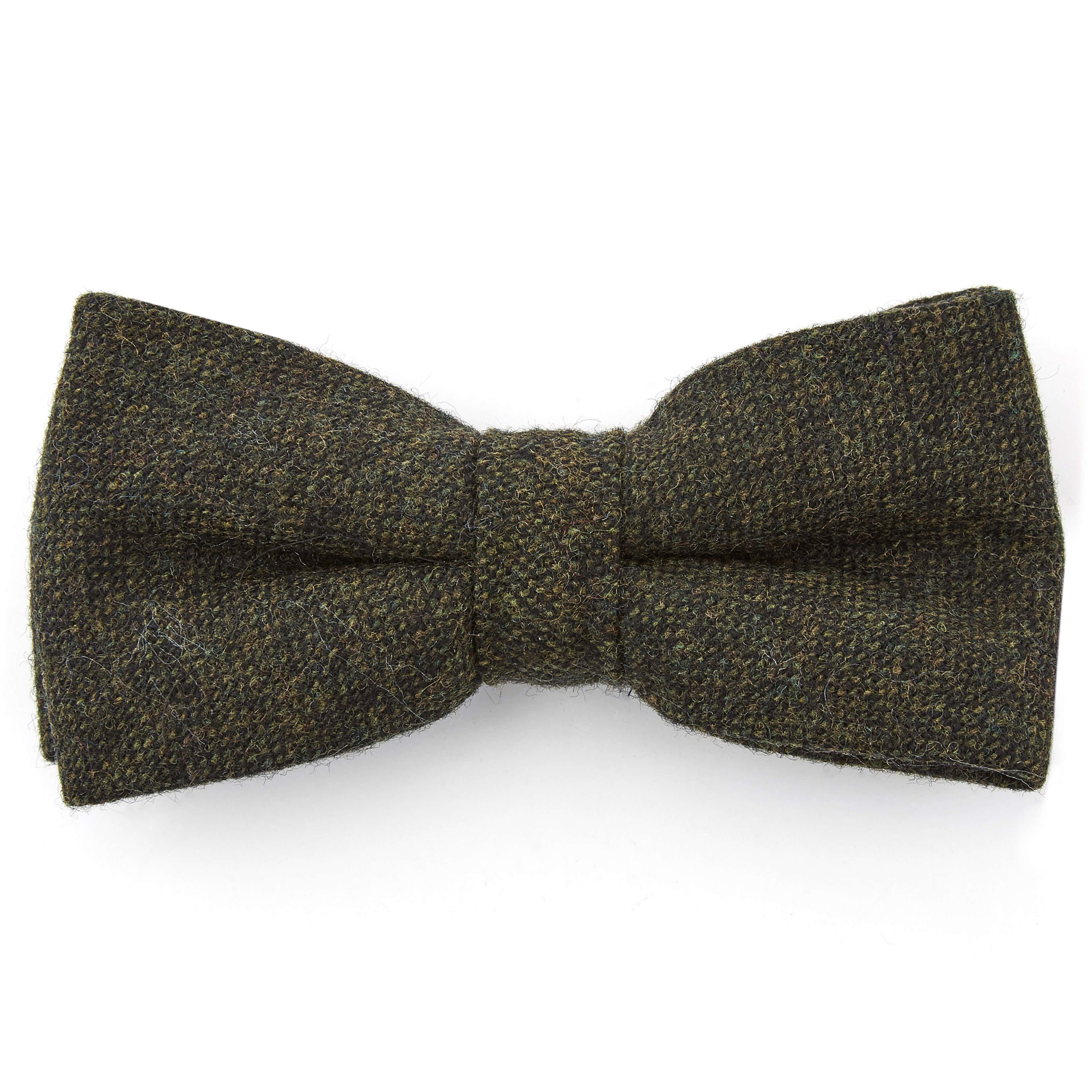 Dark Green Wool Pre-Tied Bow Tie - 1 - primary thumbnail small_image gallery