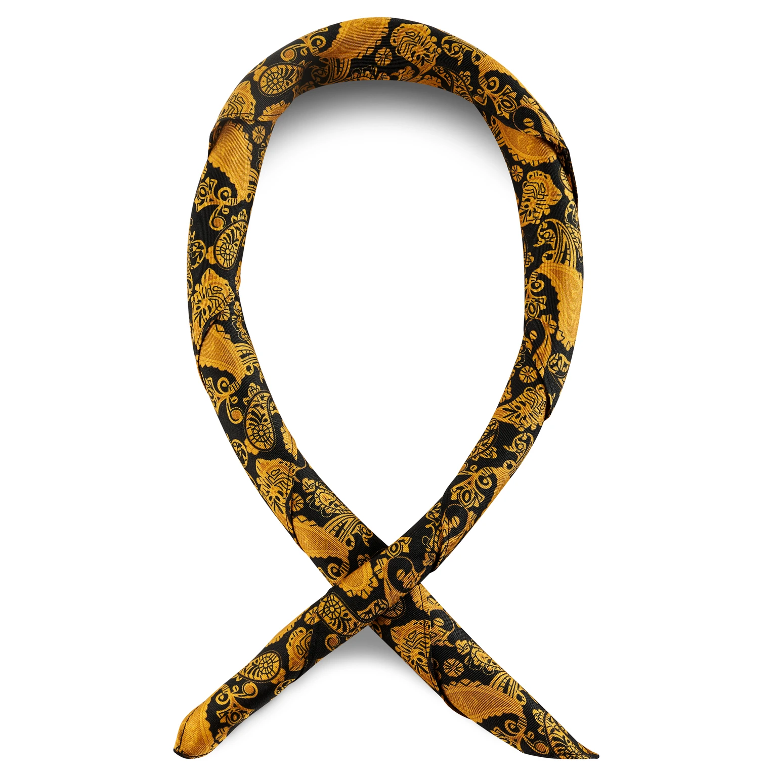 Gold & Braun Halstuch aus Seide mit Paisley-Muster Gold & Braun Halstuch aus Seide mit Paisley-Muster