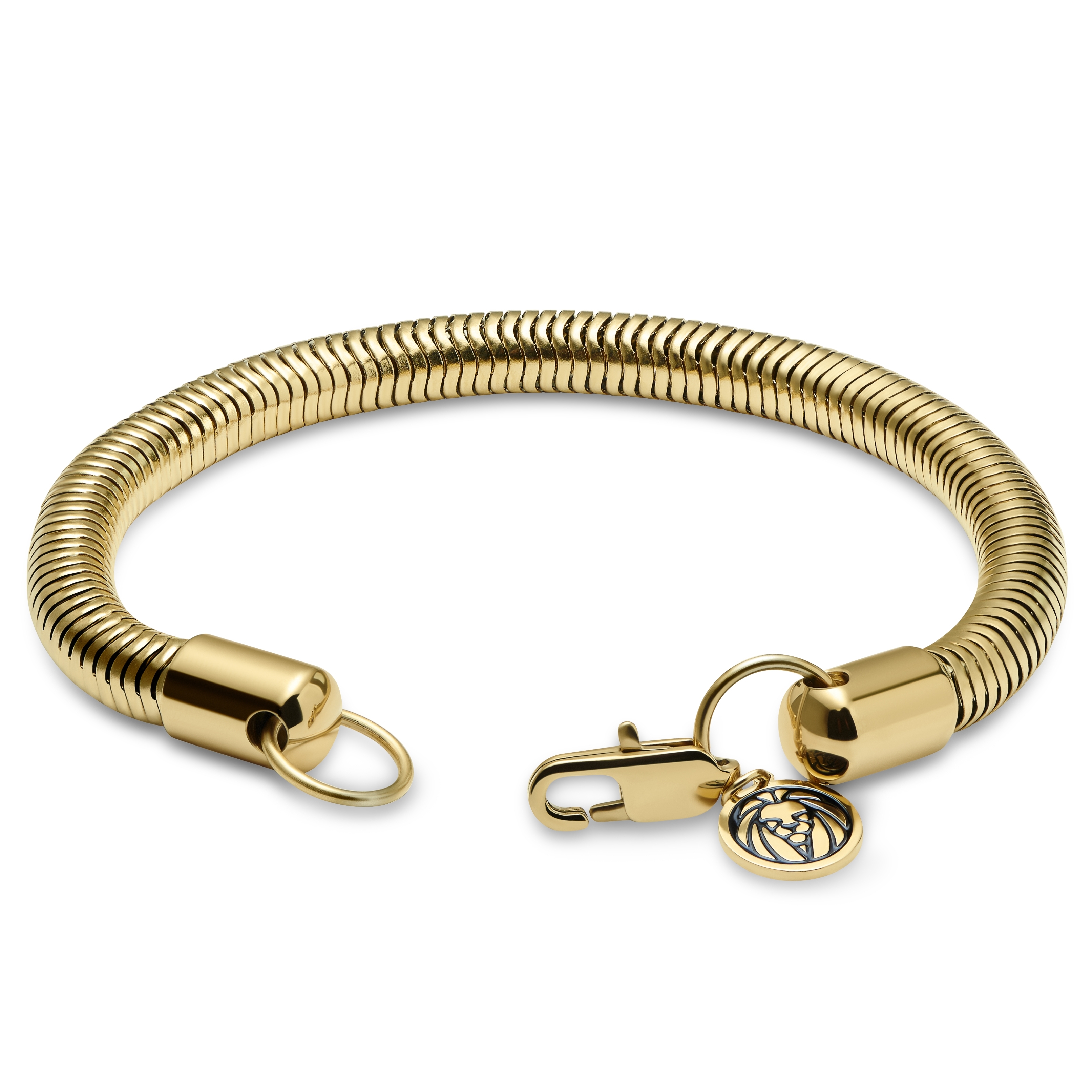 Essentials | 6 mm Gulltonet Slangemønstret kjedearmbånd - 3