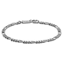 Argentia | 925s | 1/5" (4 mm) Rhodium-Plated Sterling Silver Figaro Chain Bracelet
