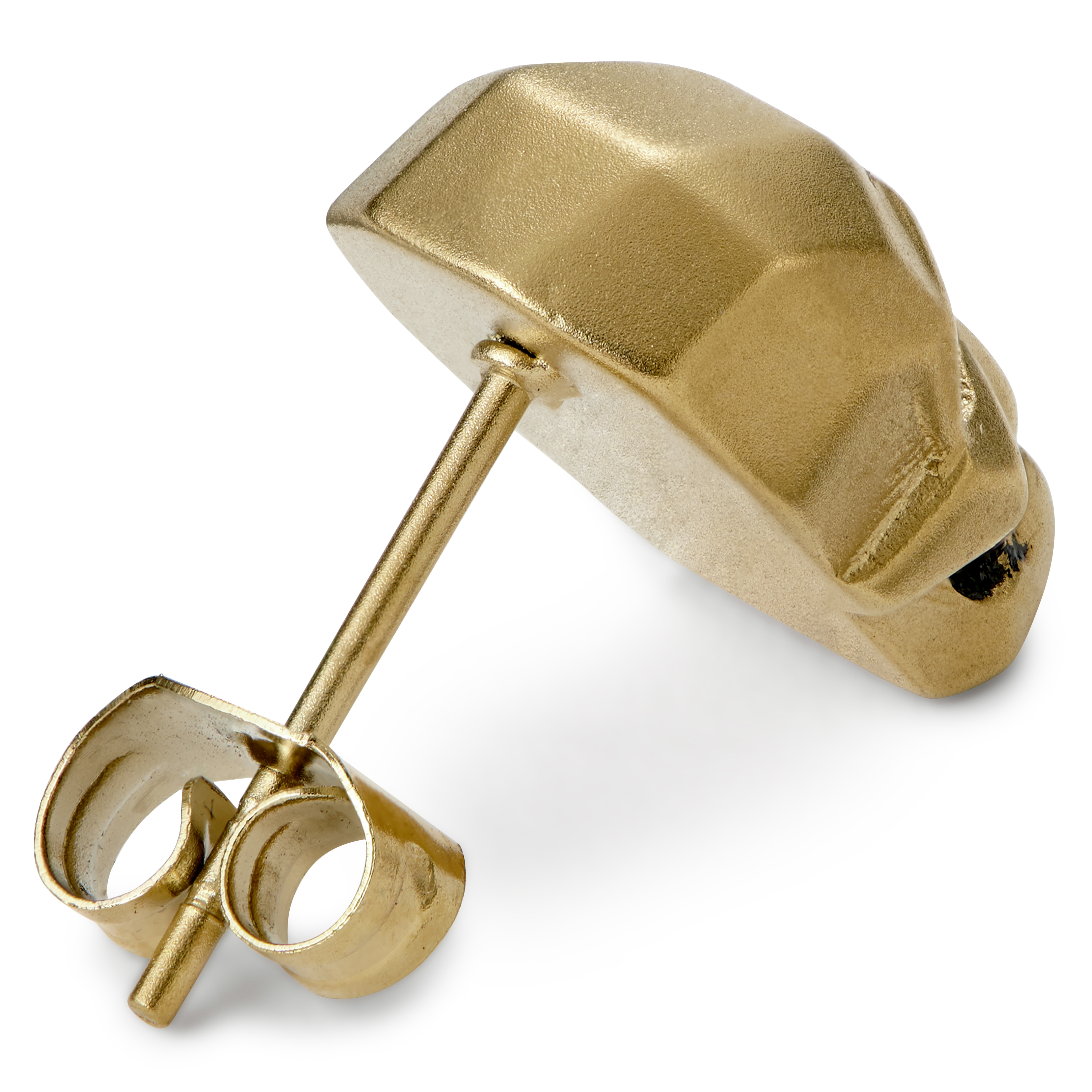 Jax Gold-Tone Stainless Steel Skull Earring - 2