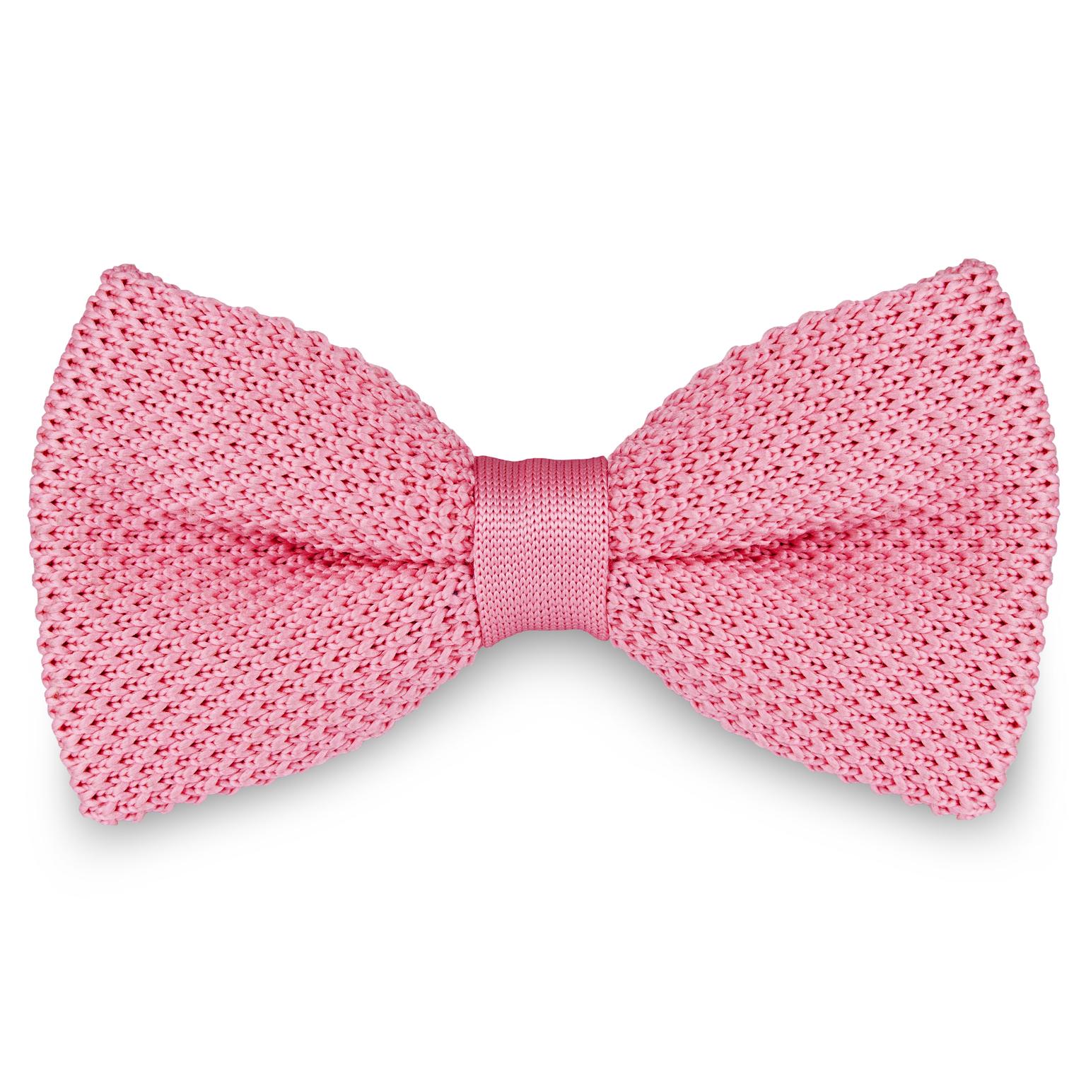 Rose Pink Knitted Pre-Tied Bow Tie Rose Pink Knitted Pre-Tied Bow Tie