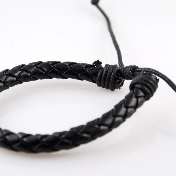 Sort Flettet Snorarmbånd - 2