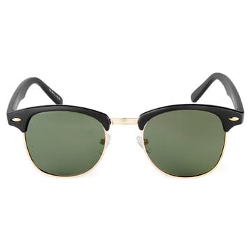 Vista | Gold-Tone, Black & Green Sunglasses