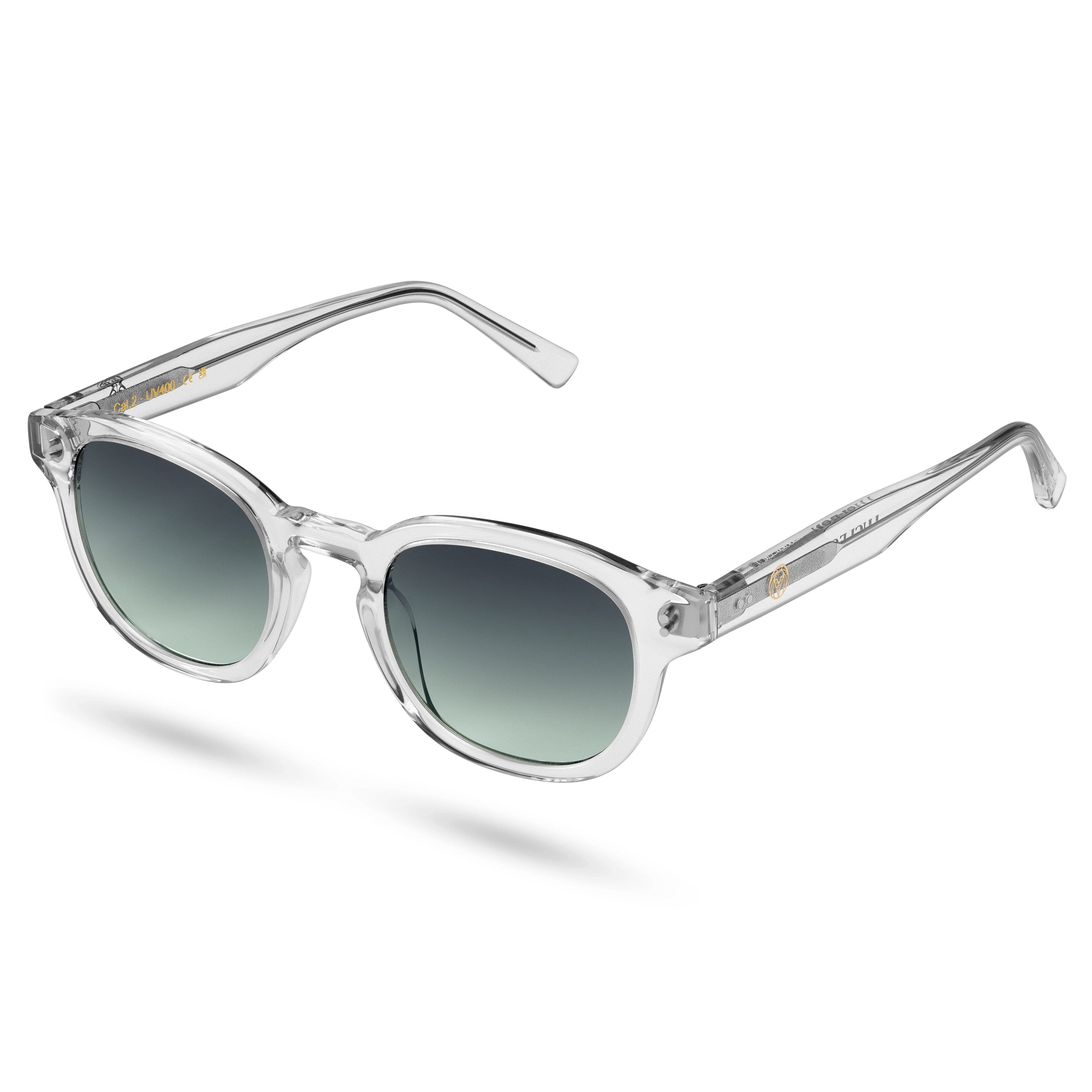 Square Green Horn-Rimmed Bille Sunglasses - 2