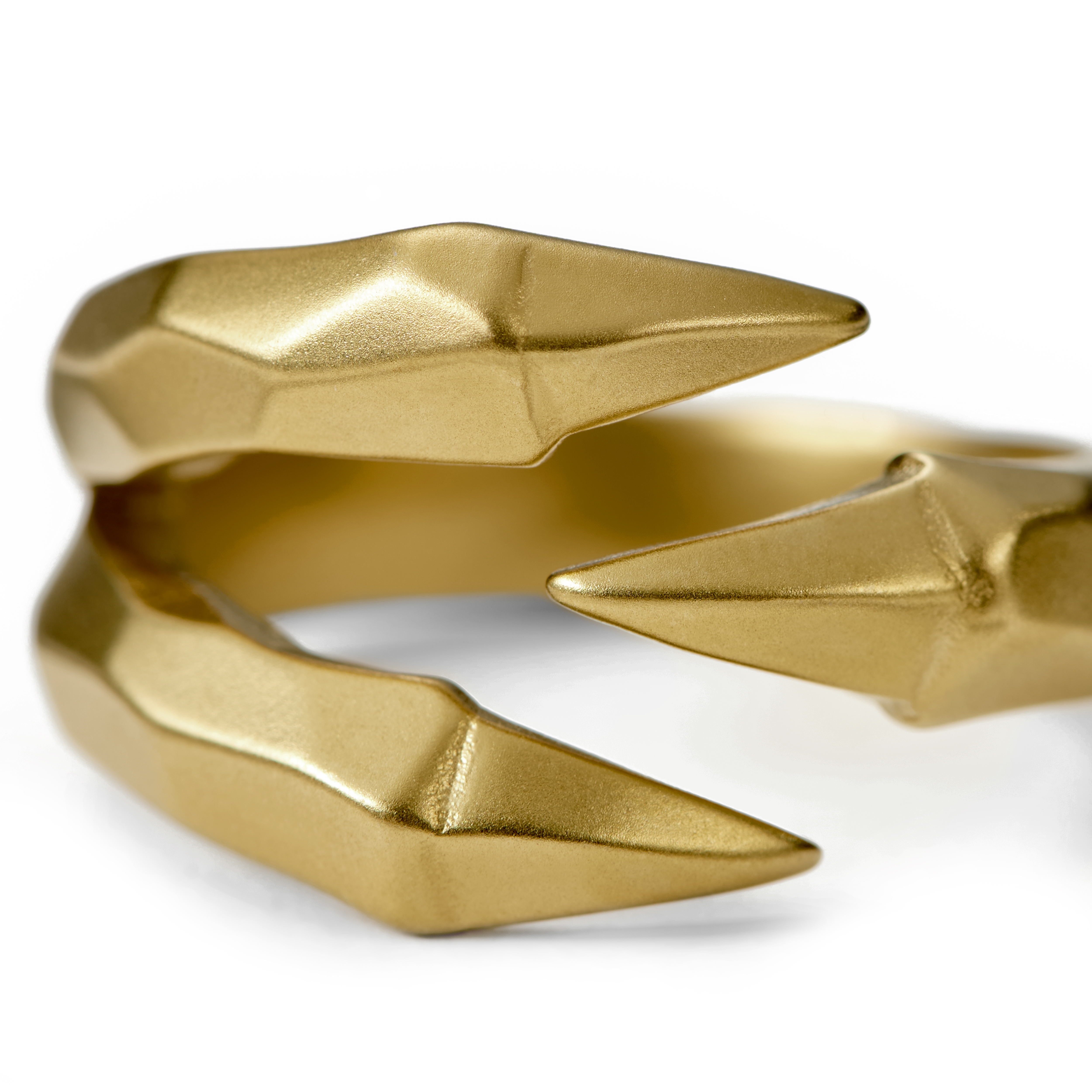 Anillo de acero dorado con garra de dragón Jax - 2