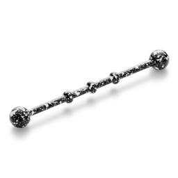 1 3/8" (35 mm) Tie-Dyed Black & White Surgical Steel Industrial Barbell