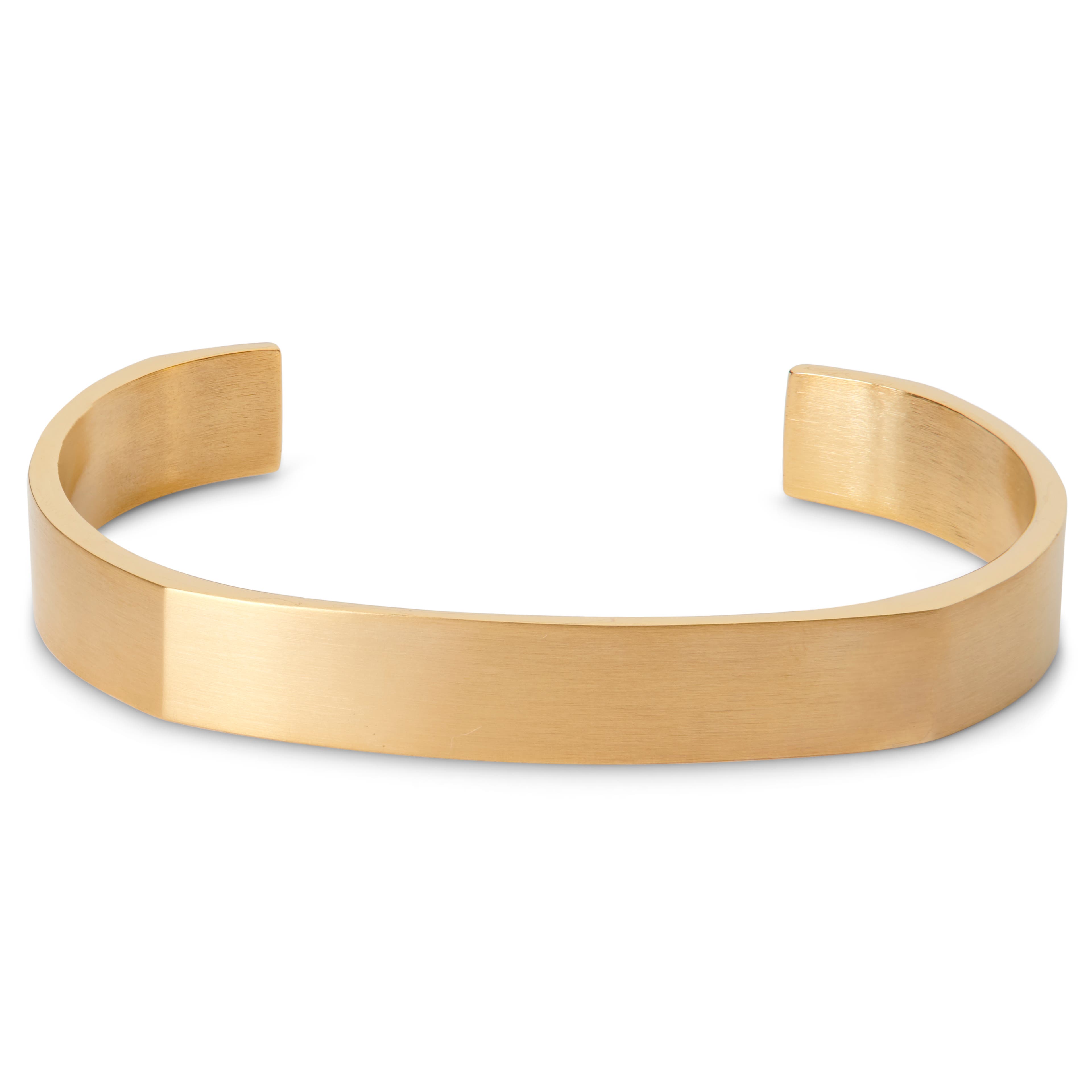 Brushed Gold-Tone Engravable Cuff Bracelet