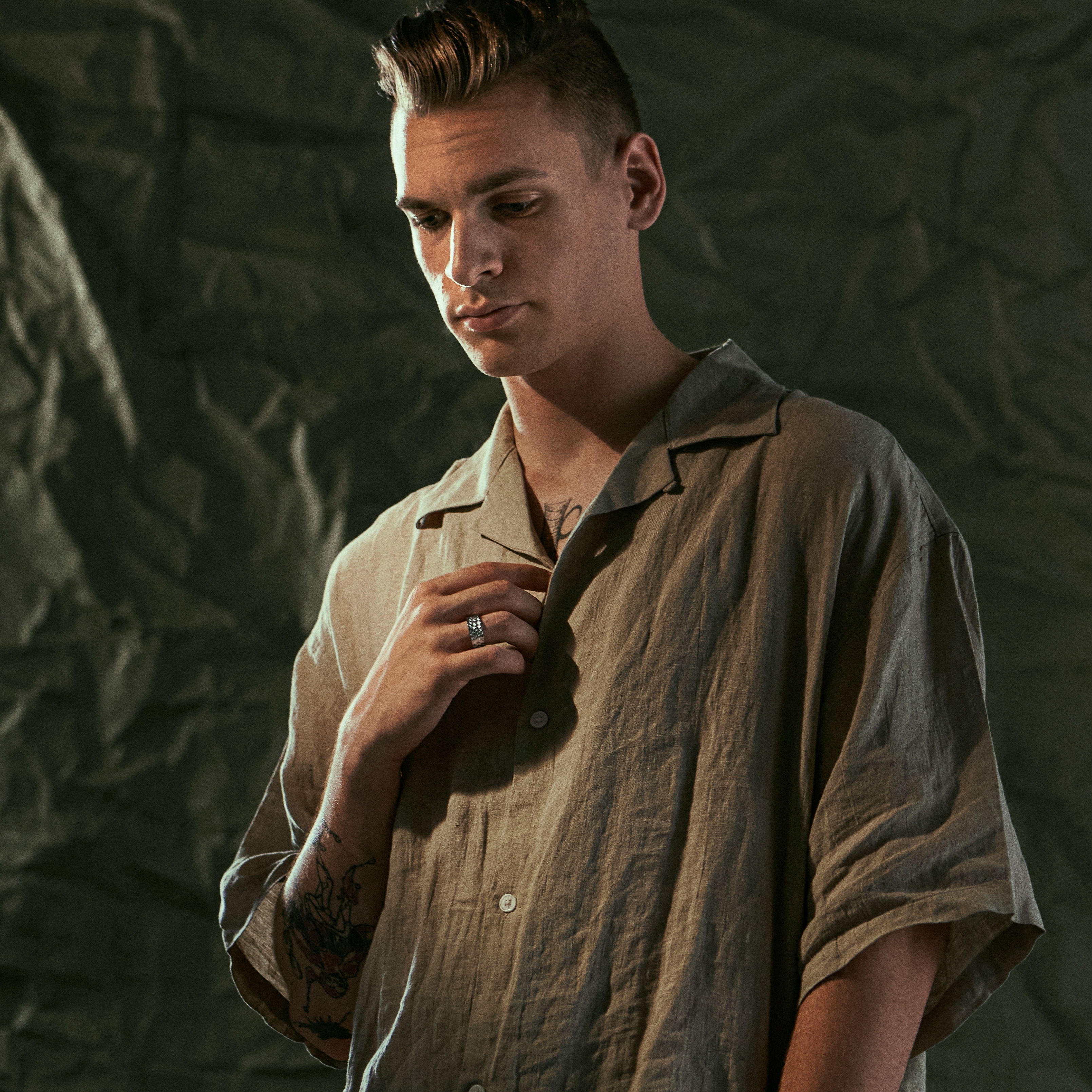 Orphic | 9 mm Hammered & Brushed Silver-Tone Stainless Steel Ring - 5