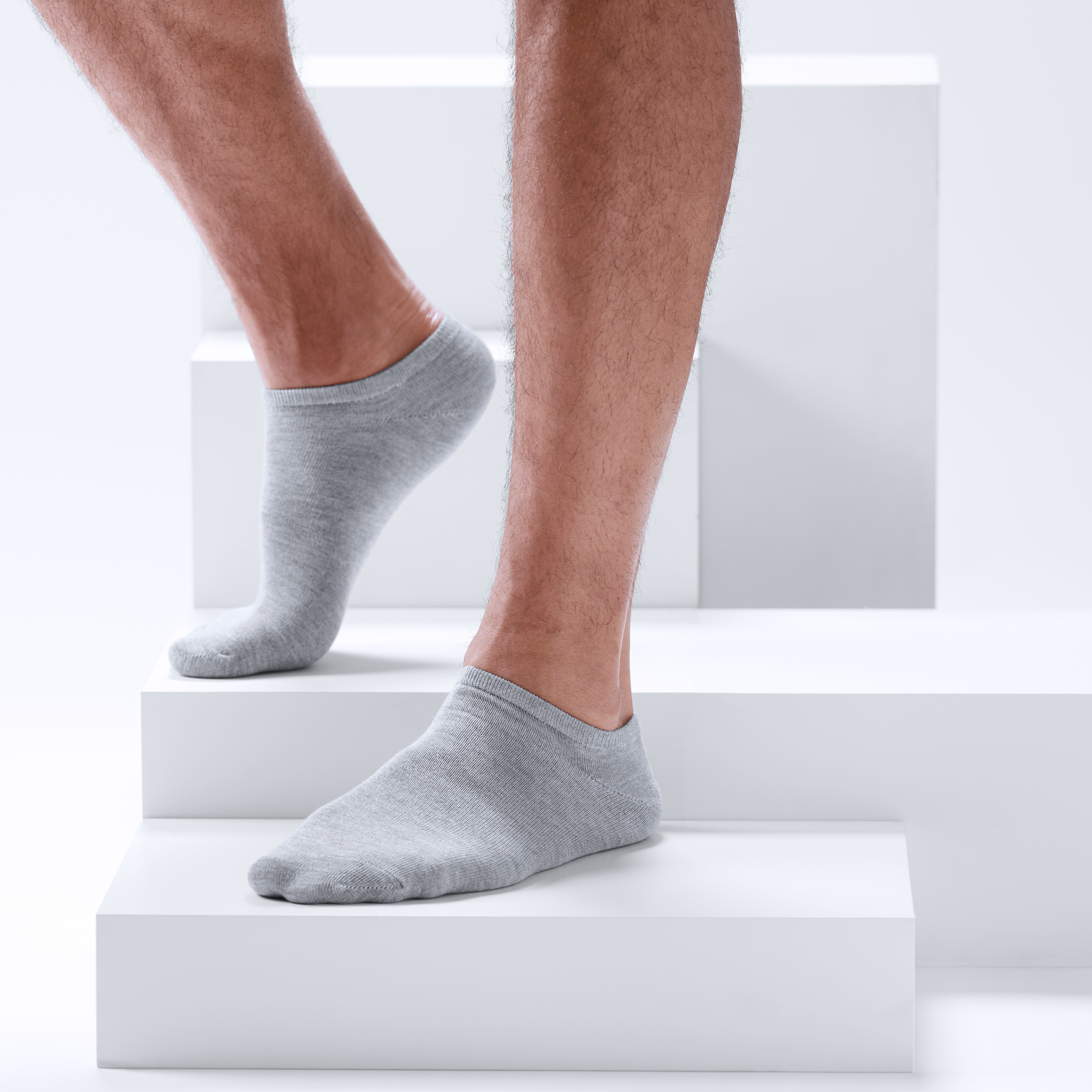 FreeFeel | 6er-Pack Knöchelsocken aus hellgrauem Bambus - 2