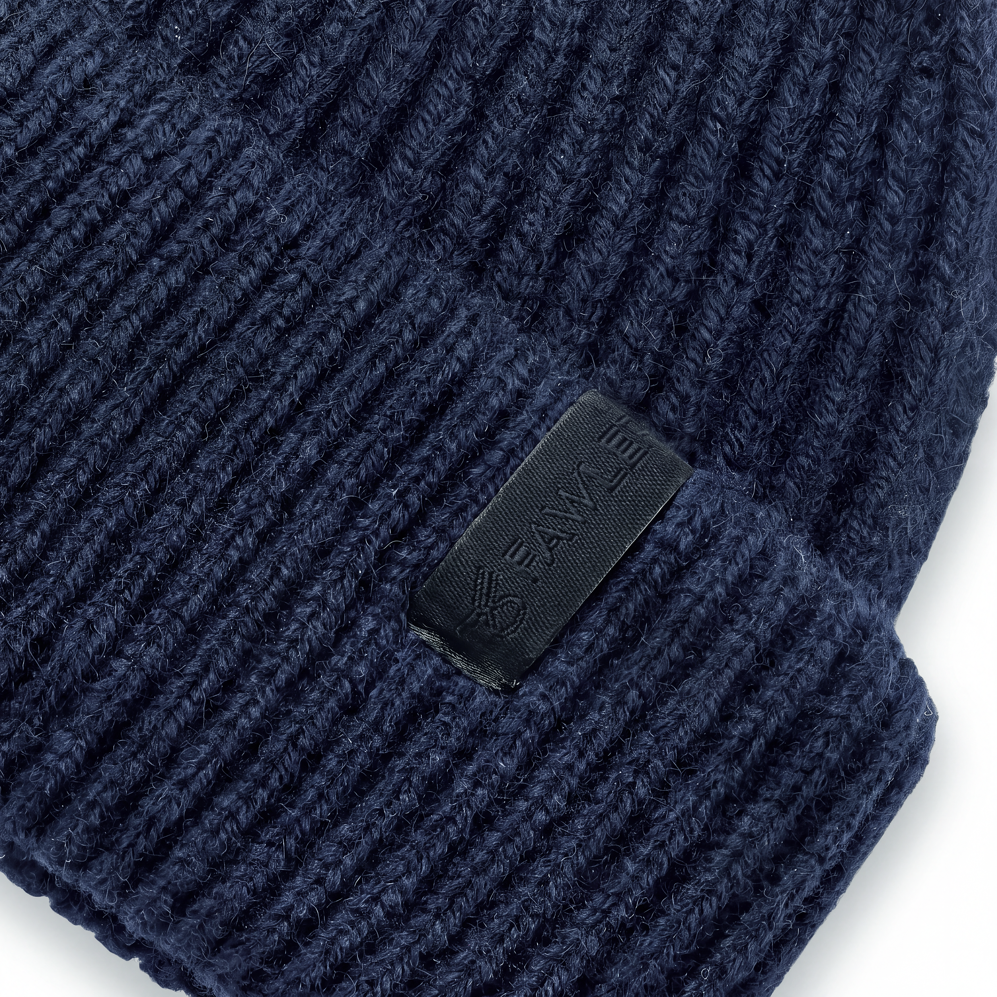 Nordic | Marineblaue Fisherman-Beanie aus Wollmischung - 4