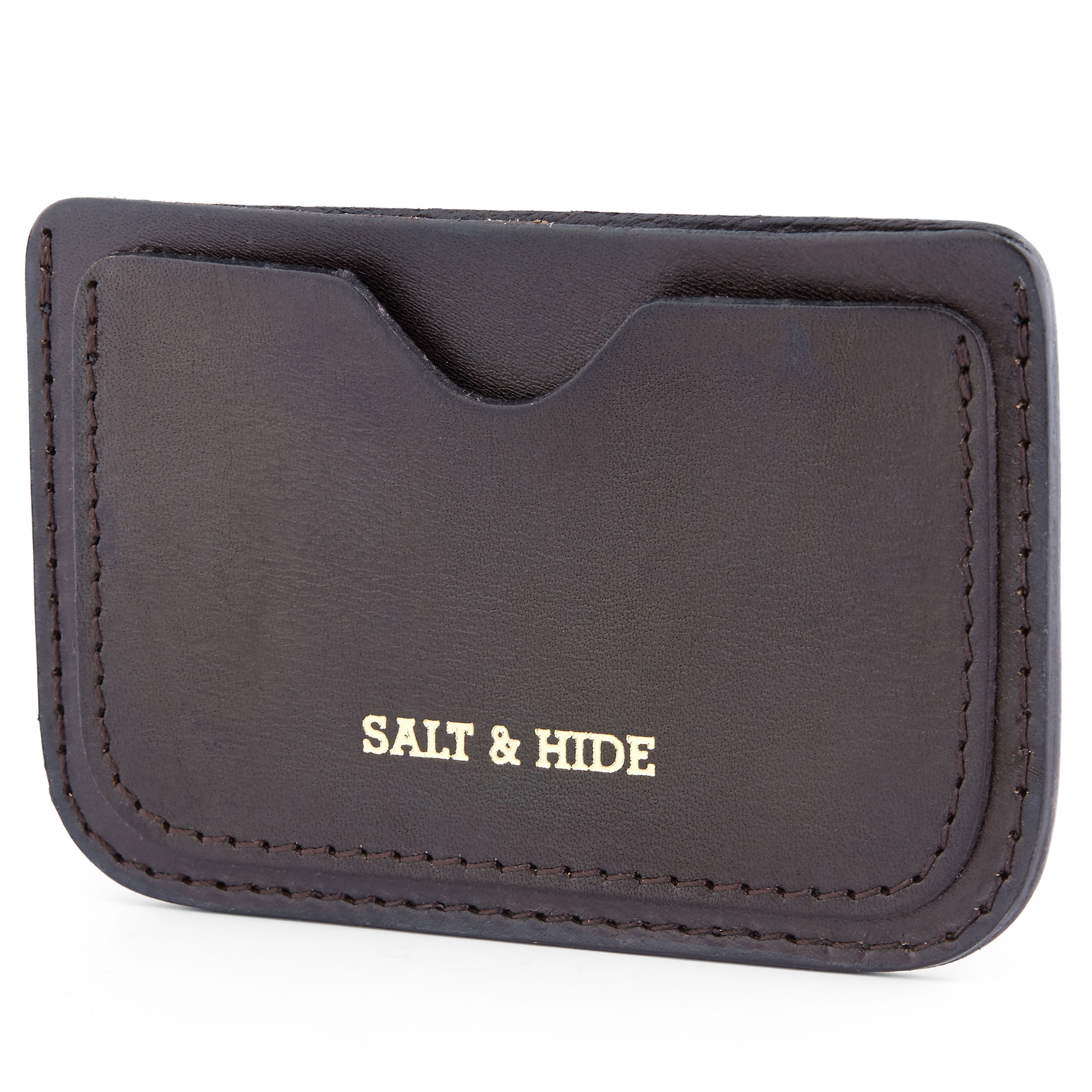 Coffee Brown Leather Card Holder - 1