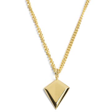 Iconic | Gold-Tone Triangle Curb Chain Necklace