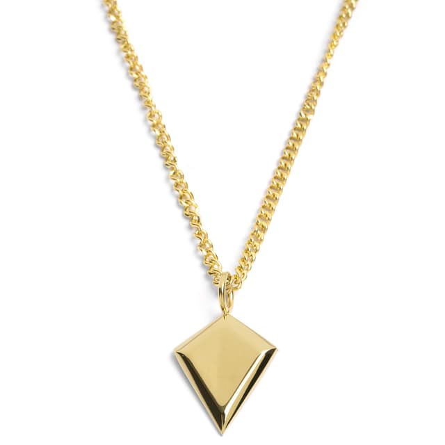 Iconic | Gold-Tone Triangle Curb Chain Necklace | In stock! | Lucleon