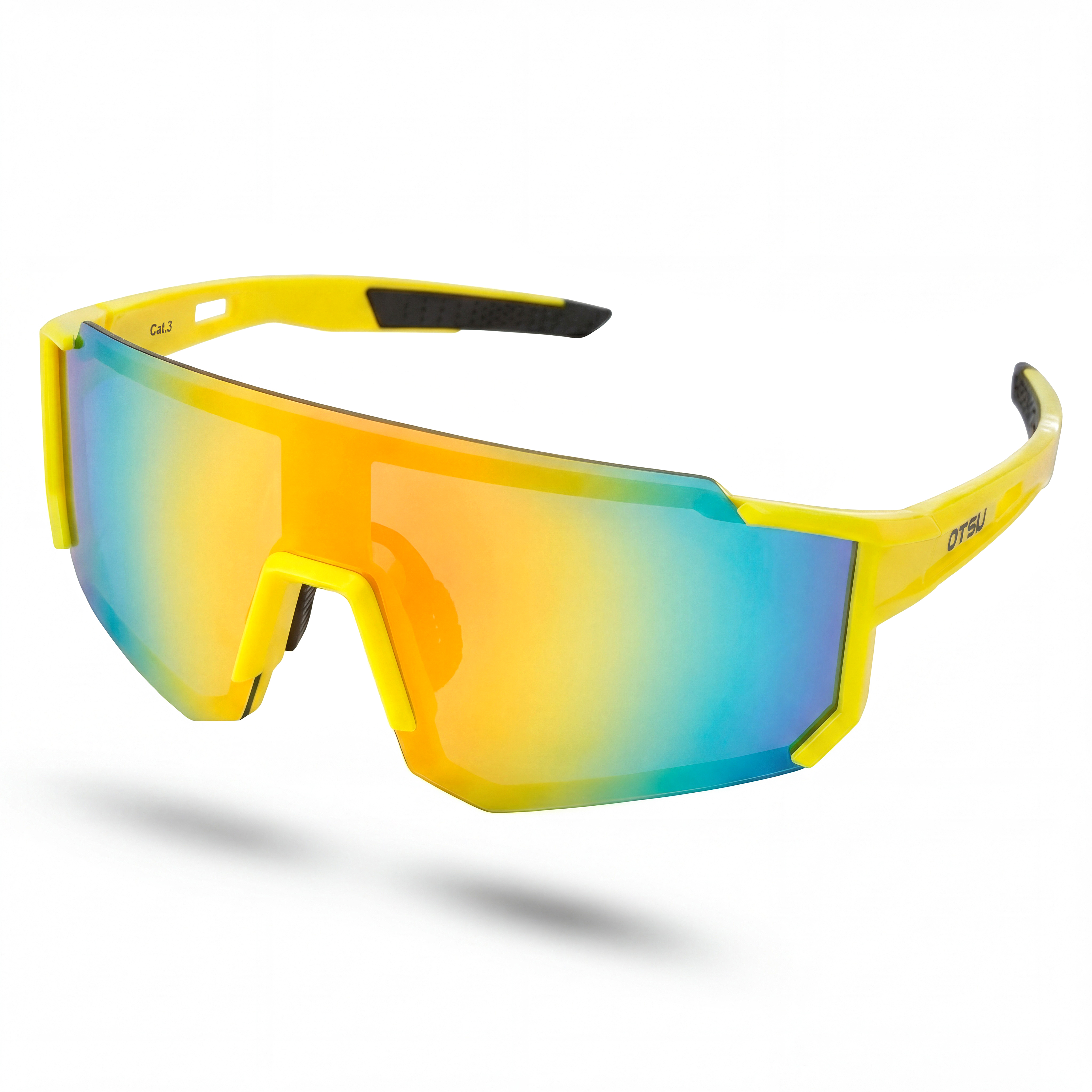 Momentum | Yellow & Blue Wraparound Sports Sunglasses - 2