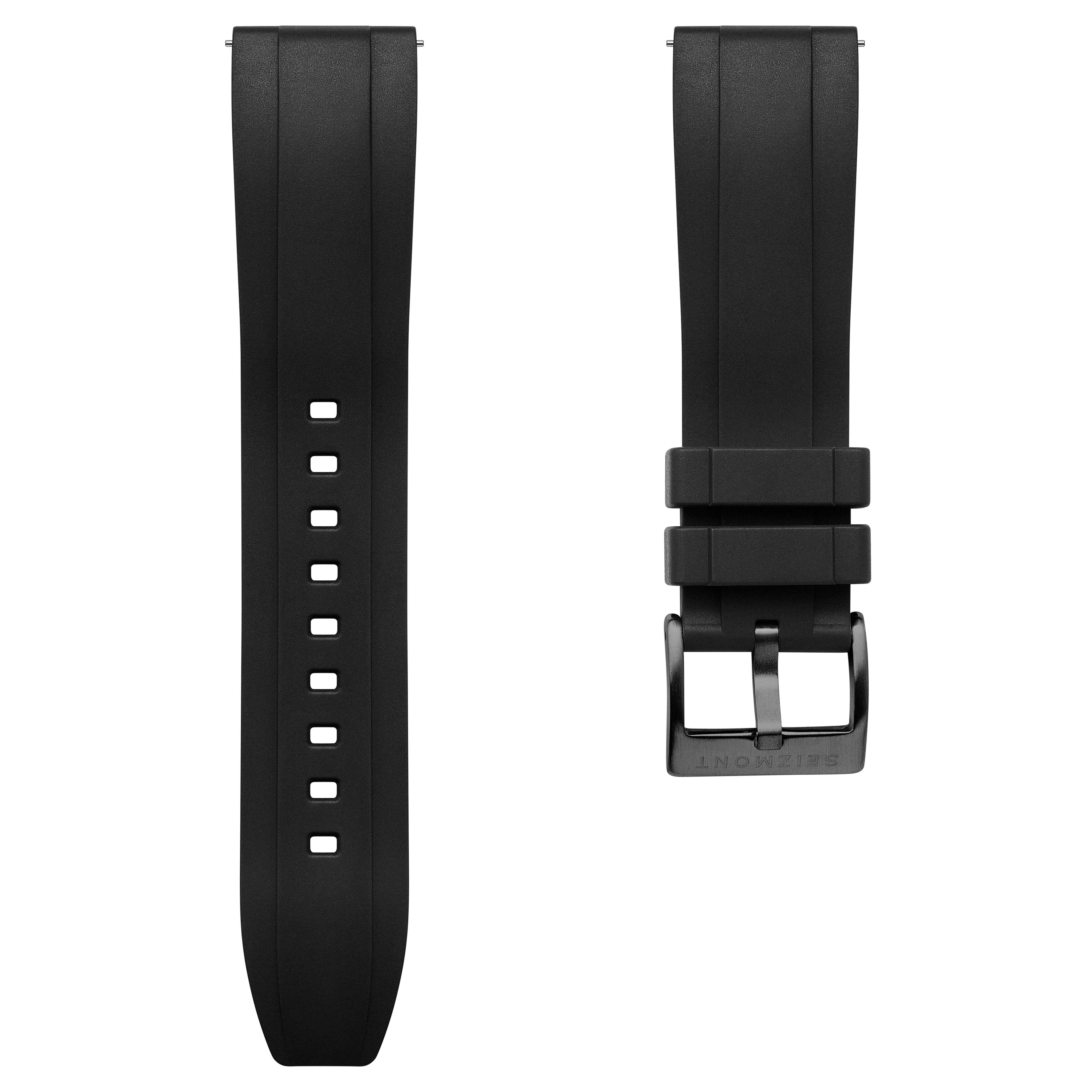 Black 22 mm Quick-Release Rubber Strap Black 22 mm Quick-Release Rubber Strap