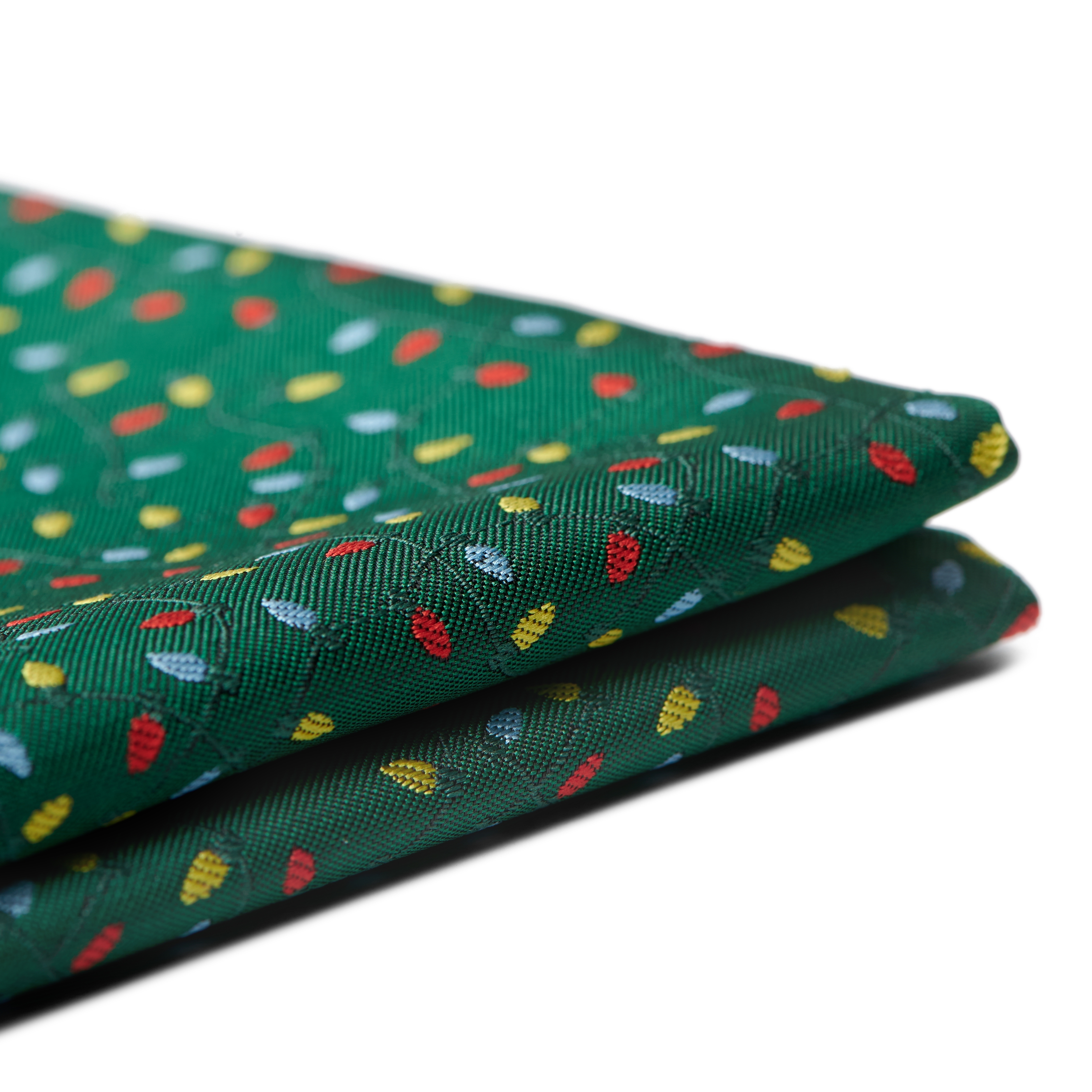 Green Christmas Lights Pocket Square - 3