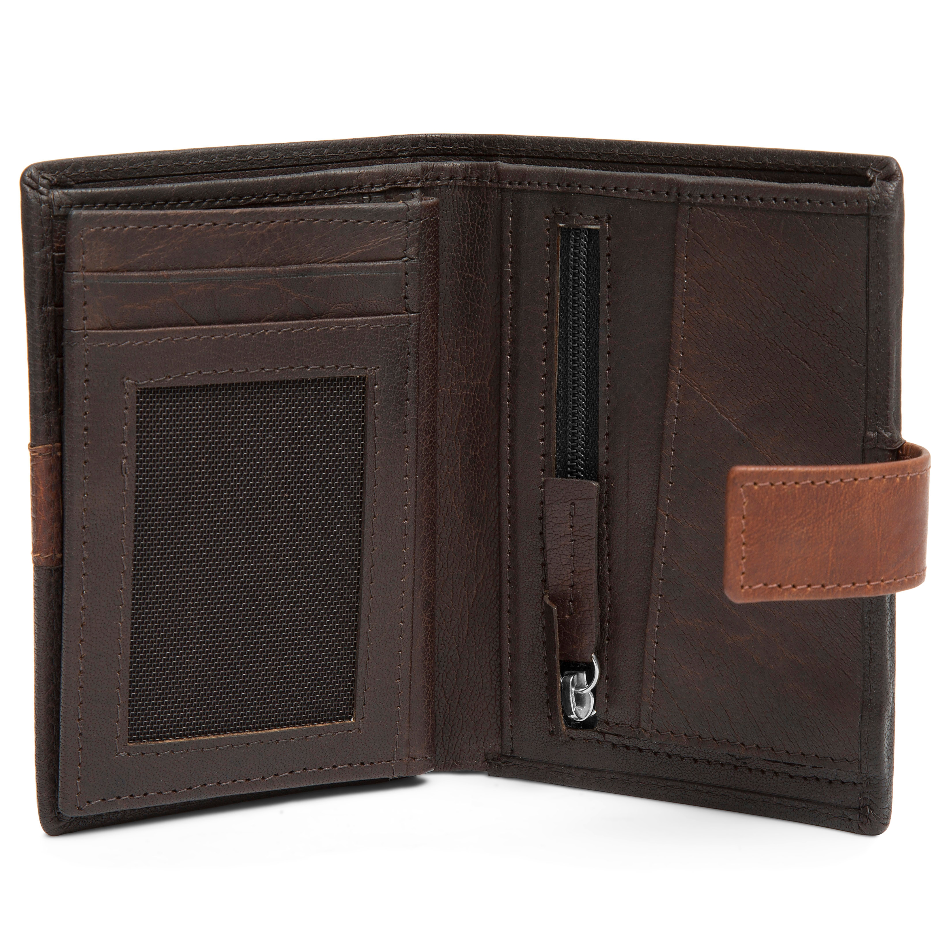 Portefeuille Montreal business en cuir deux tons marron RFID - 2