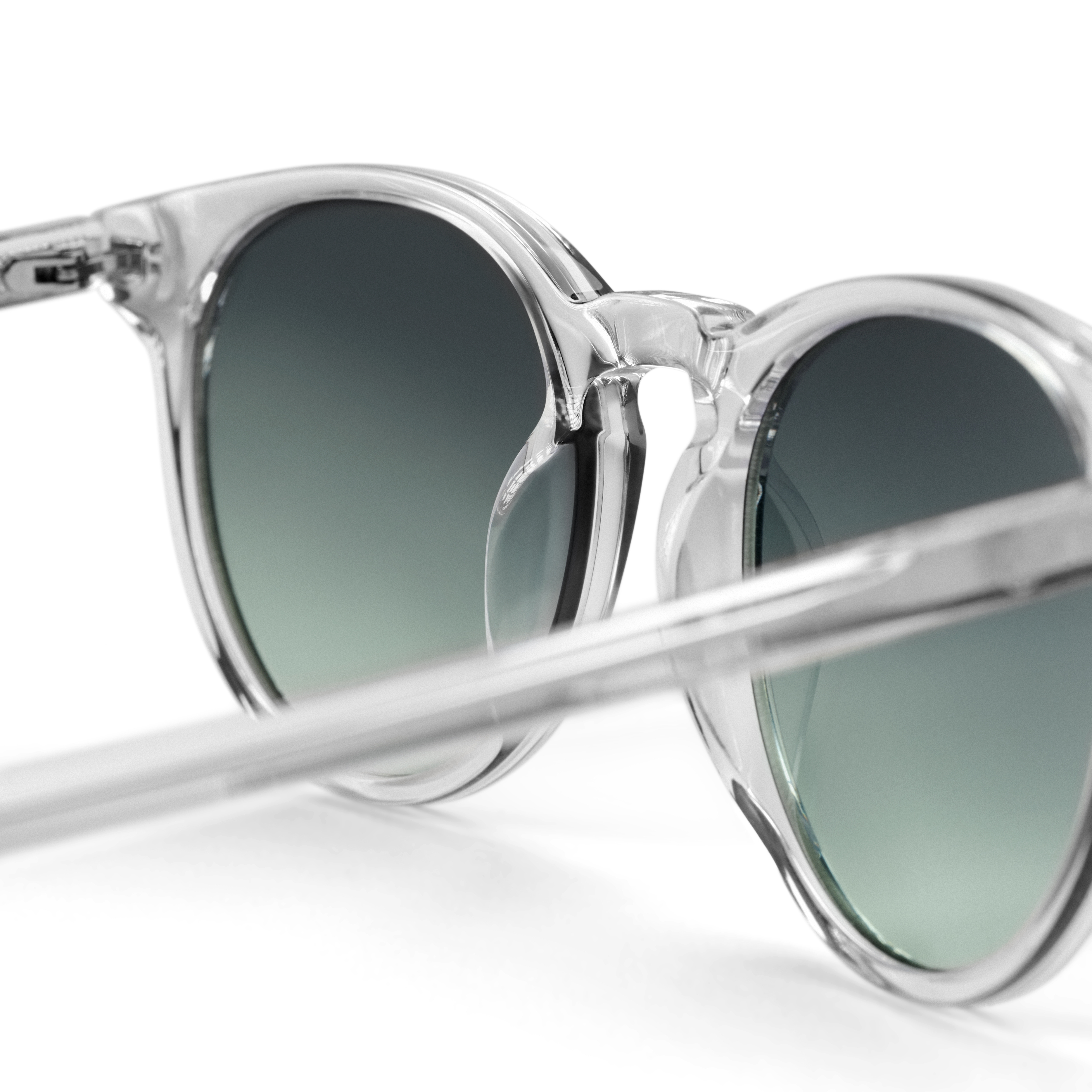 Round Crystal Green Horn-Rimmed New Depp Sunglasses - 4