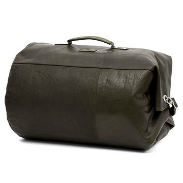 Montreal Classic Leather Olive Duffel Bag