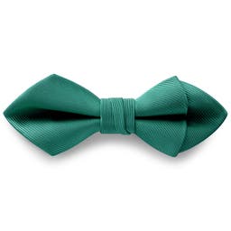 Emerald Green Pre-Tied Grosgrain Diamond Tip Bow Tie