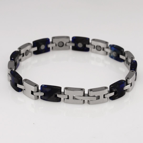 Blåt Sten Stålarmbånd - 2