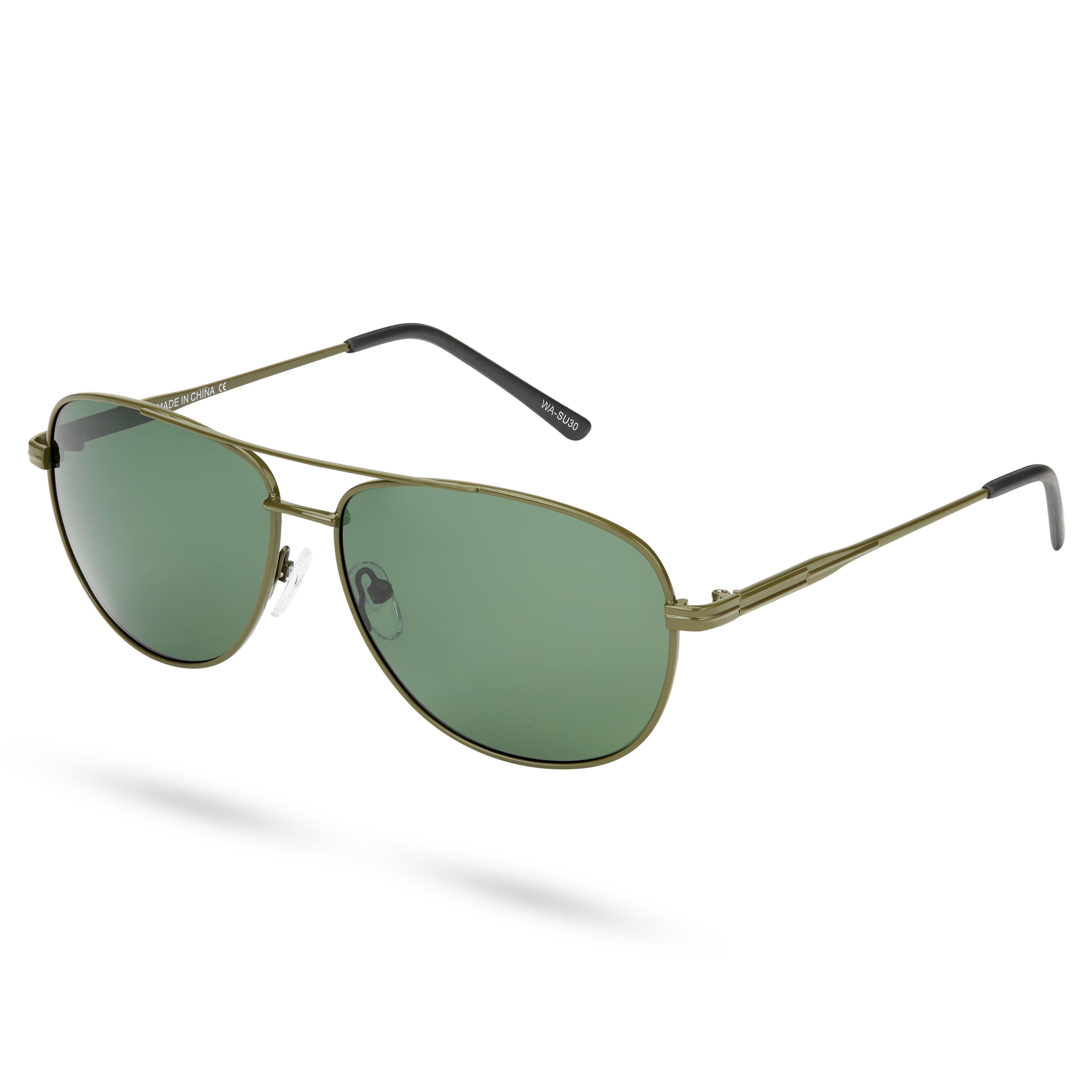 Ambit | Olive Green Gradient Polarised Aviator Sunglasses