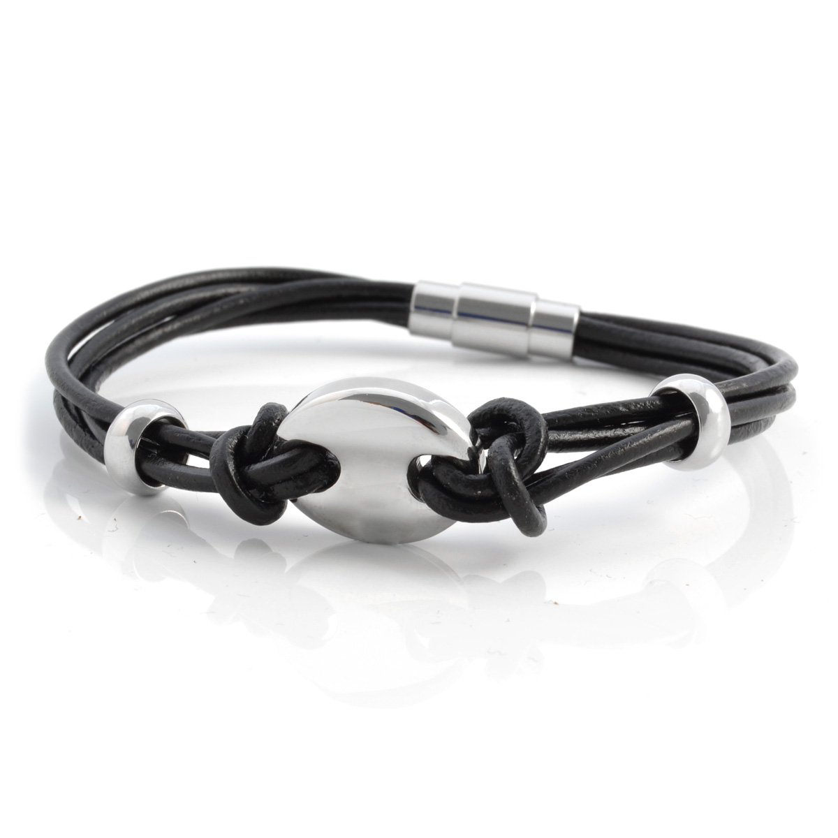 Sort Moderne Læderarmbånd - 1