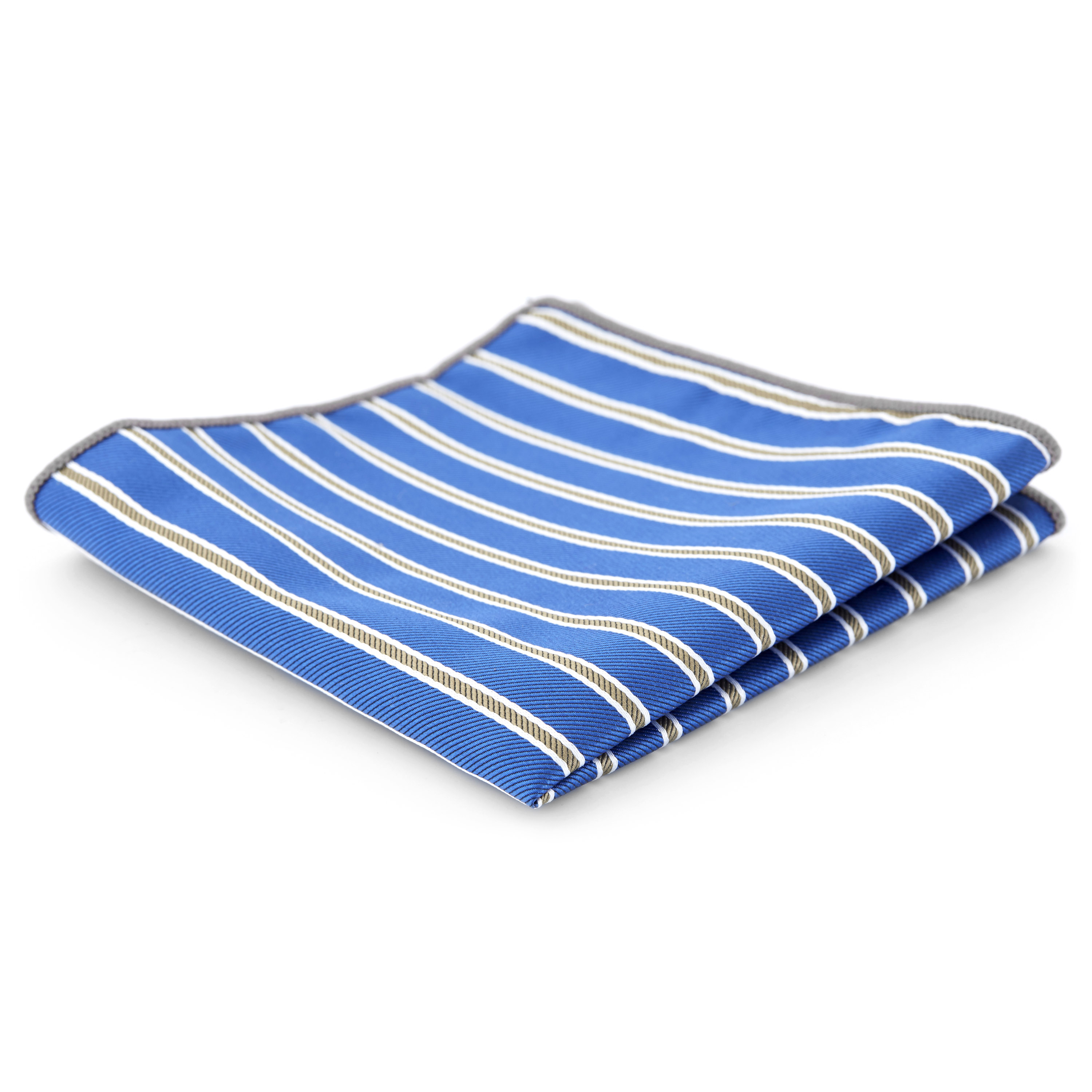Pañuelo de bolsillo a rayas azules y doradas - 1
