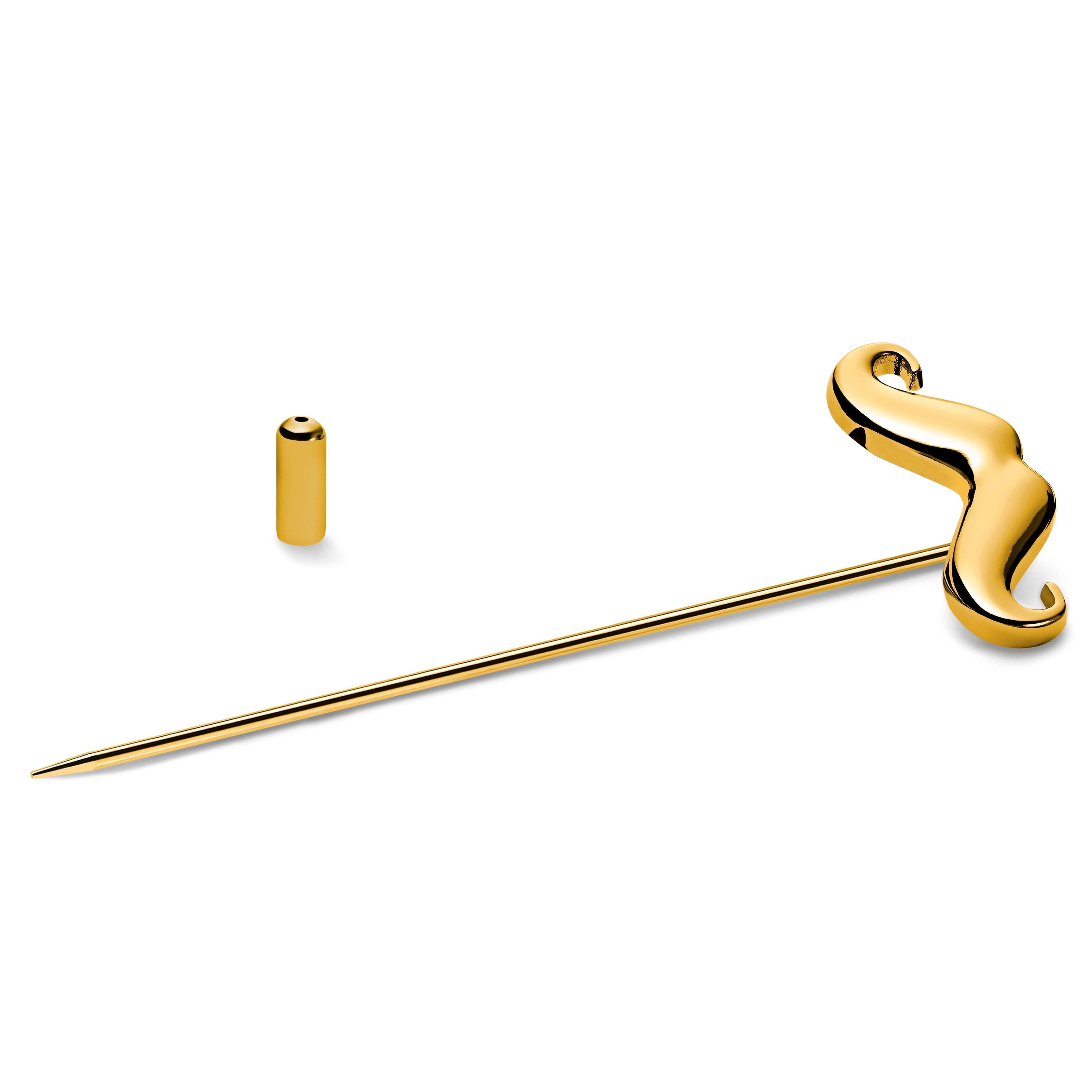 Złociste wąsy szpilka do klapy - 2