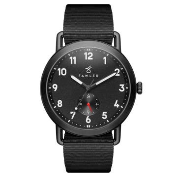 Kronos | Schwarze Outdoor-Uhr mit schwarzem Nylonarmband