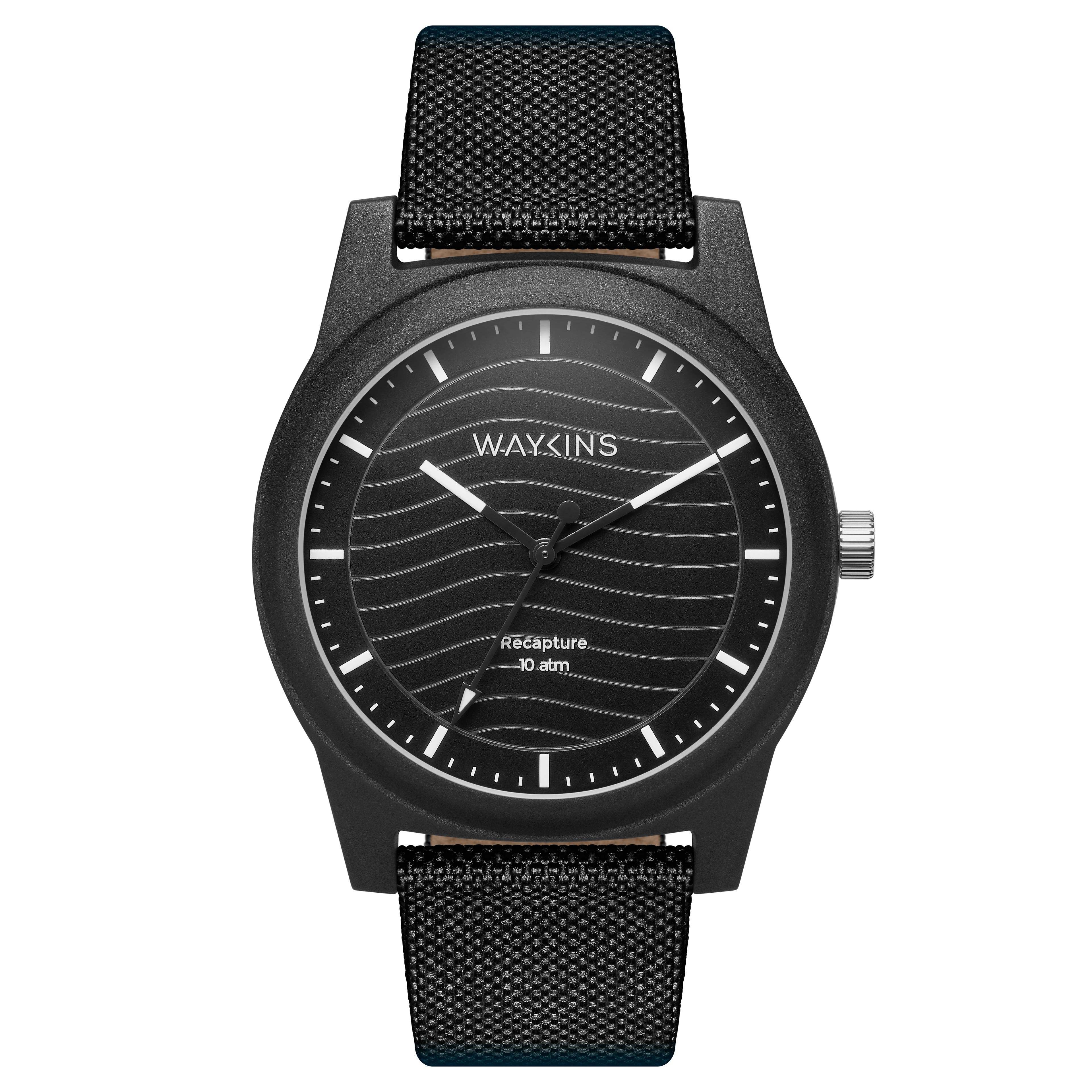 Recapture | Čierne hodinky z recyklovaného materiálu