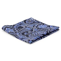 Pañuelo de bolsillo de seda barroco azul